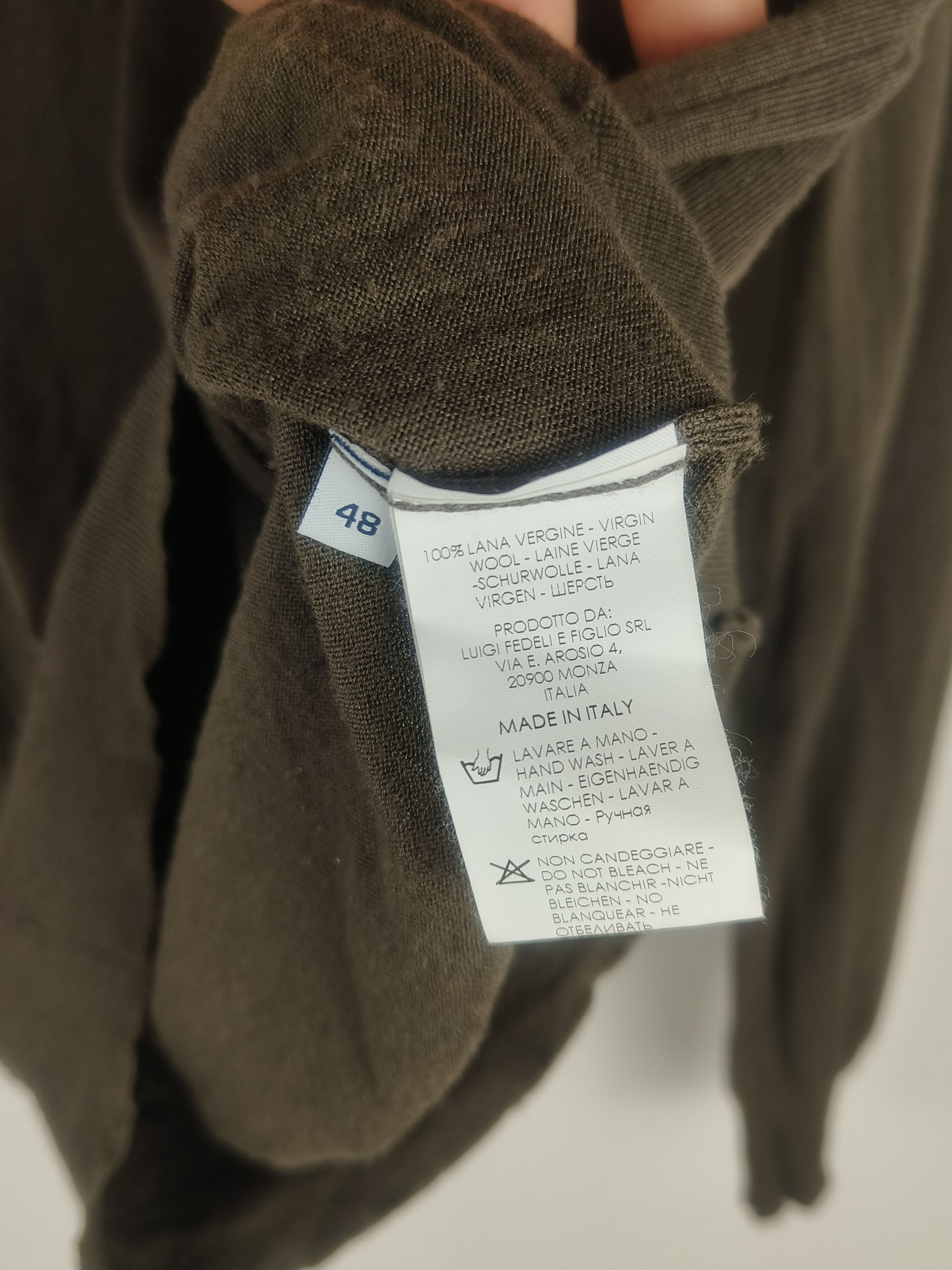 Fedeli Fedeli 140's Wool V-Neck Italian Fine Gauge Knit Sweater Size US S / EU 44-46 / 1 - 3 Thumbnail