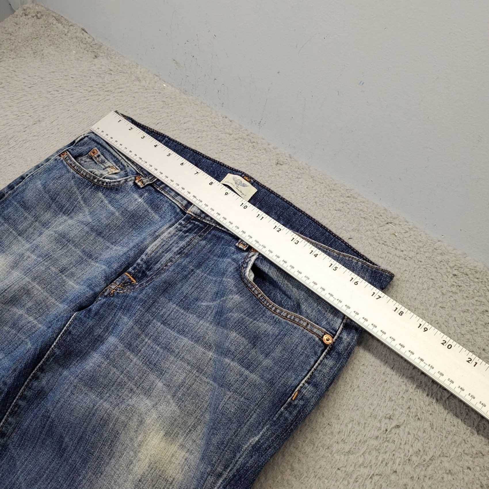 Denime Uncharted Territory Womens Jeans 31 Blue Denim Stretch Straight Leg 5-Pocket Regular Size 31 Womens Size 24" / US 00 / IT 34 - 3 Thumbnail