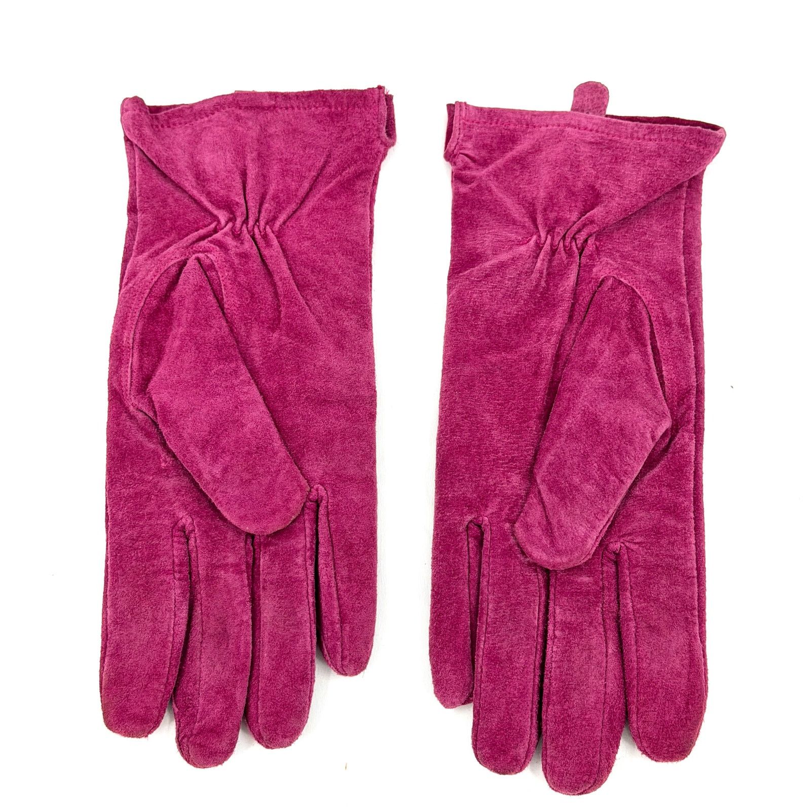 Vintage Vintage Y2K Magenta Pink Genuine Leather Suede Lined Gloves Size ONE SIZE - 3 Thumbnail