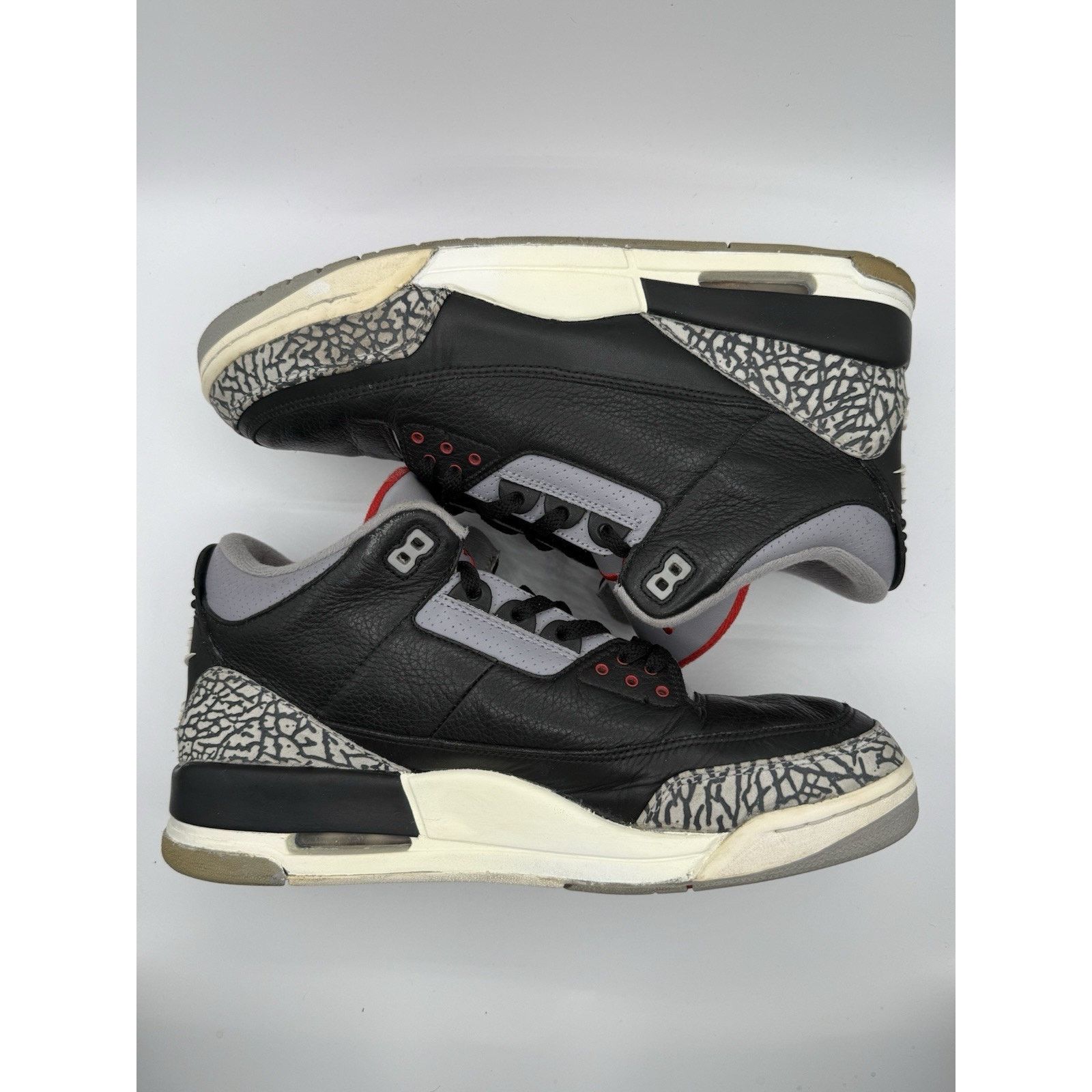 Nike 2001 Nike Air Jordan 3 Retro OG Black Cement WEARABLE Size US 13 / EU 46 - 2 Thumbnail