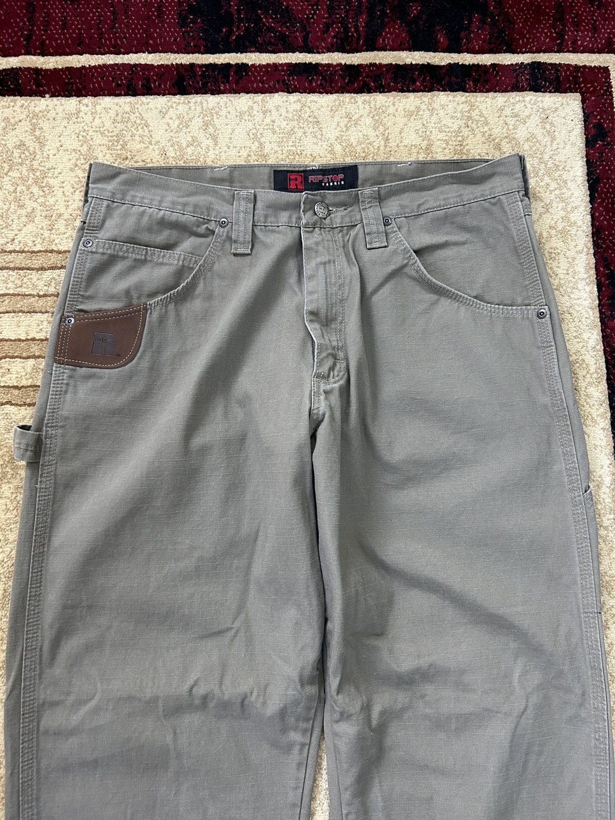 Japanese Brand × Vintage × Wrangler Vintage Wrangler Riggs Workwear Olive Carpenter Pants Size US 34 / EU 50 - 8 Thumbnail