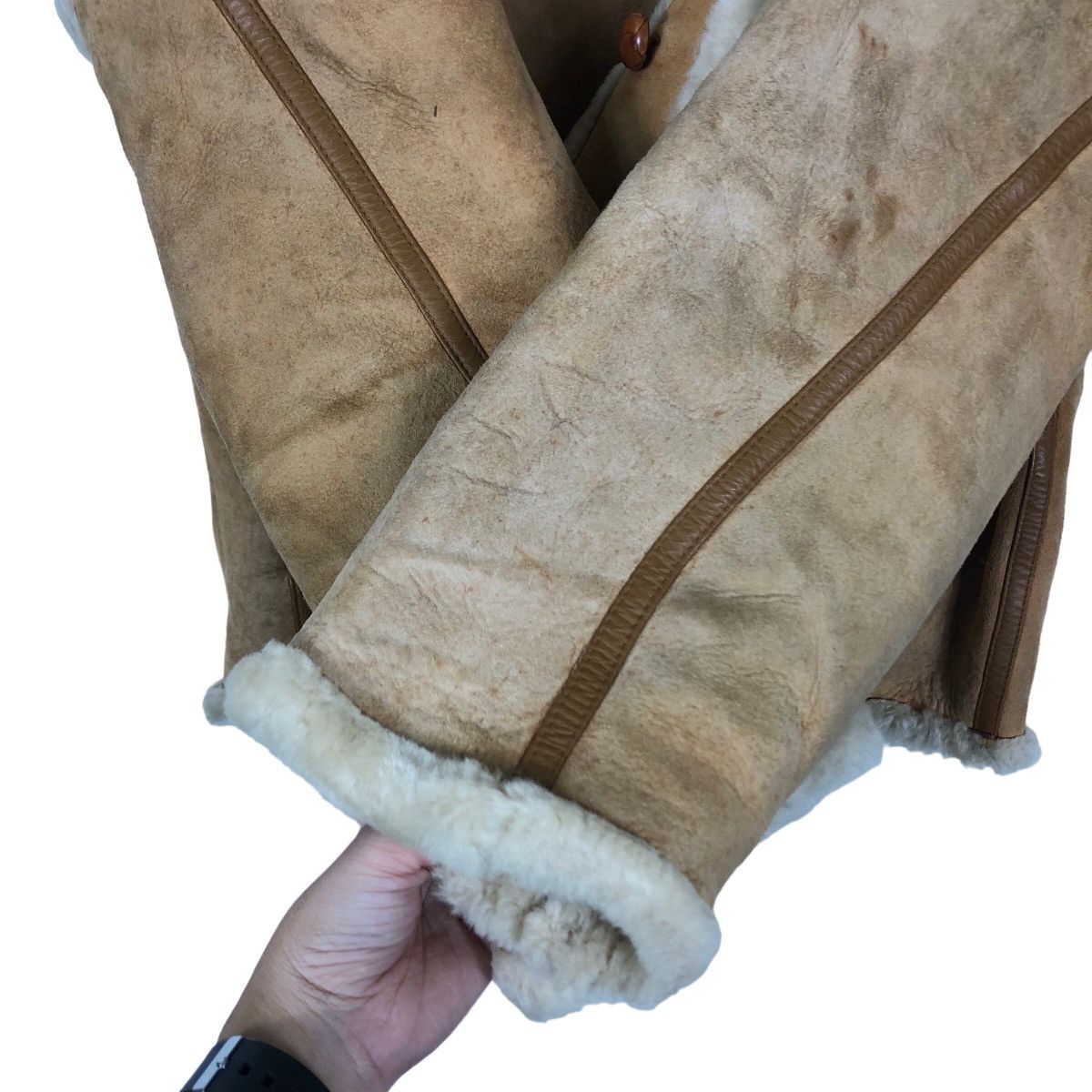 PPFM 🔥90’s Suede Sherpa Shearling PPFM Mink Fur Jacket Size US M / EU 48-50 / 2 - 12 Thumbnail