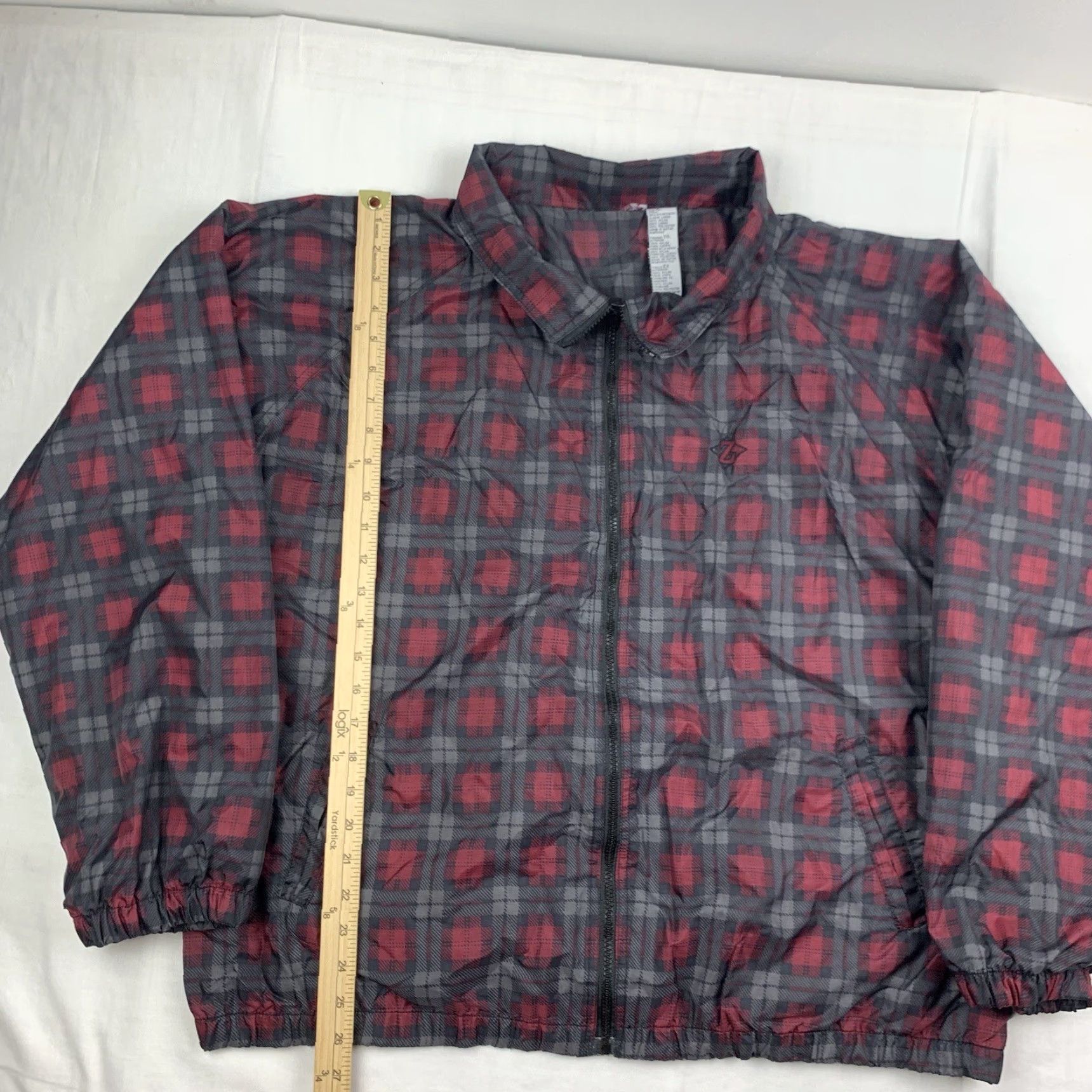 Jerzees VINTAGE Jerzees Windbreaker Jacket Adult XL Red Plaid Full Zip Collared 90s Mens Size US XL / EU 56 / 4 - 5 Thumbnail