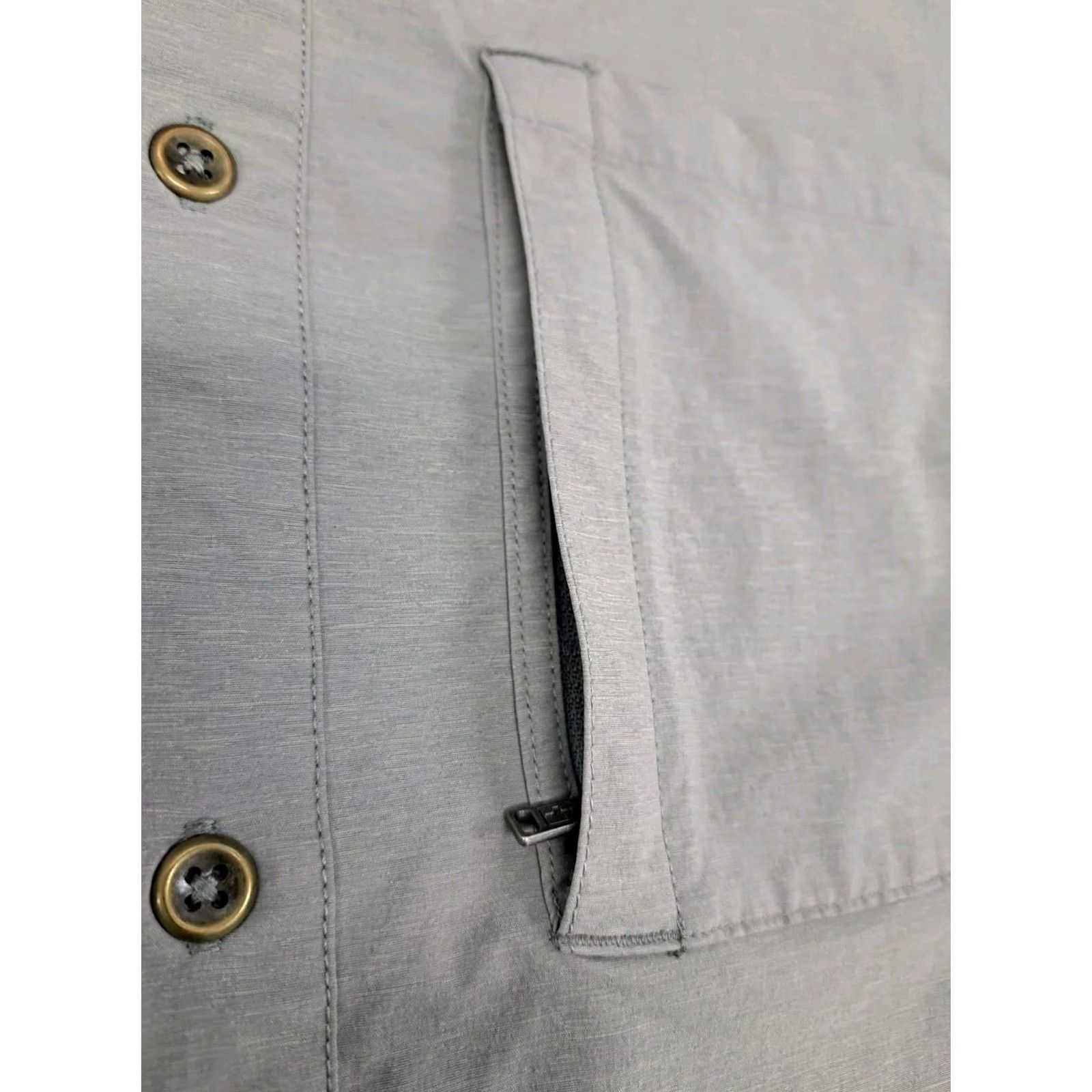Vintage Swiss+Tech Shirt Long Sleeve Men Gray L Large Button Up Outdoor Activewear with Pockets Size US L / EU 52-54 / 3 - 4 Thumbnail