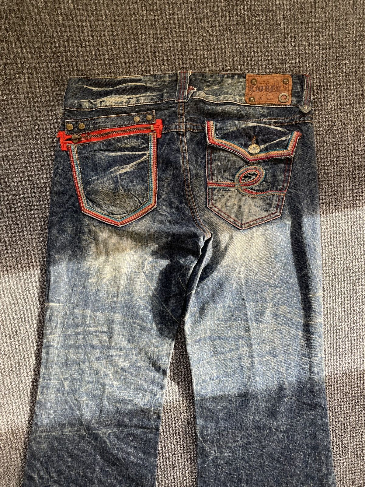 Japanese Brand Vintage Y2K Reobera Low Rise Boot Cut Distressed Flare Jeans Size 31" - 9 Thumbnail