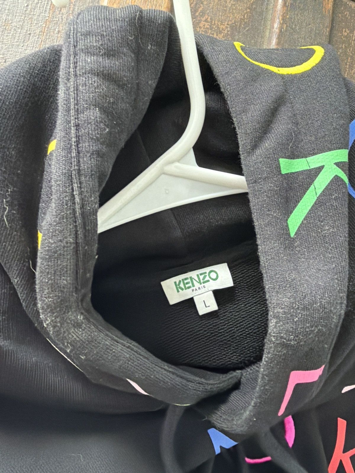 Kenzo Kenzo “KENZO” logo all over black hoodie Size US M / EU 48-50 / 2 - 3 Thumbnail