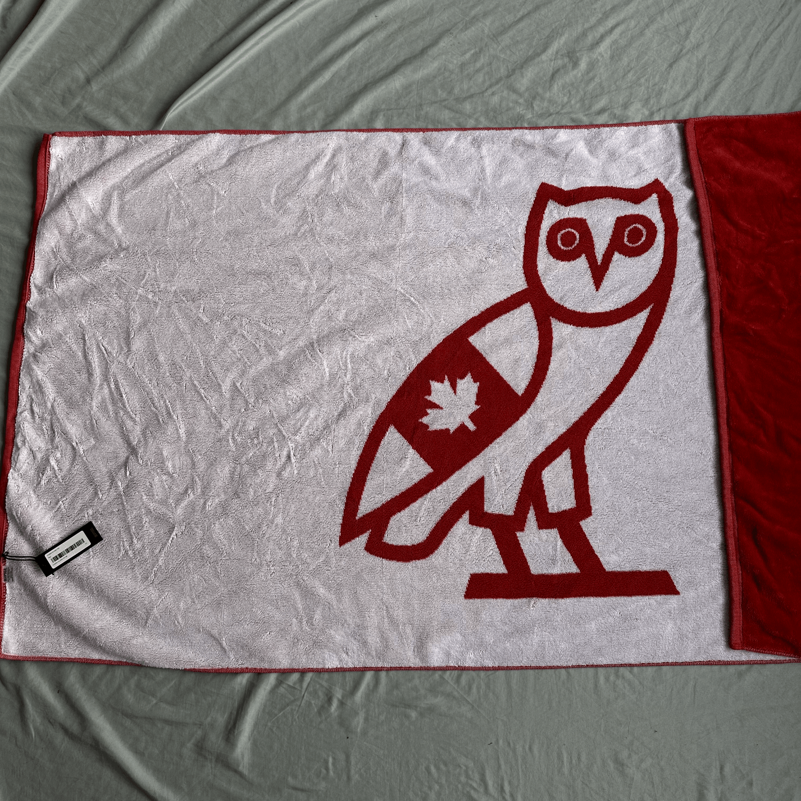 October's Very Own OVO Canda OG Owl Towel Red and White Size ONE SIZE - 3 Thumbnail