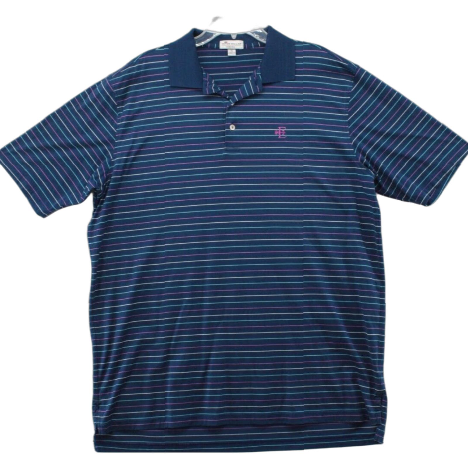 Peter Millar VINTAGE Peter Millar Crown Ease Polo Shirt Mens XL Blue Striped Short Sleeve Golf Preppy Size US XL / EU 56 / 4 - 1 Thumbnail