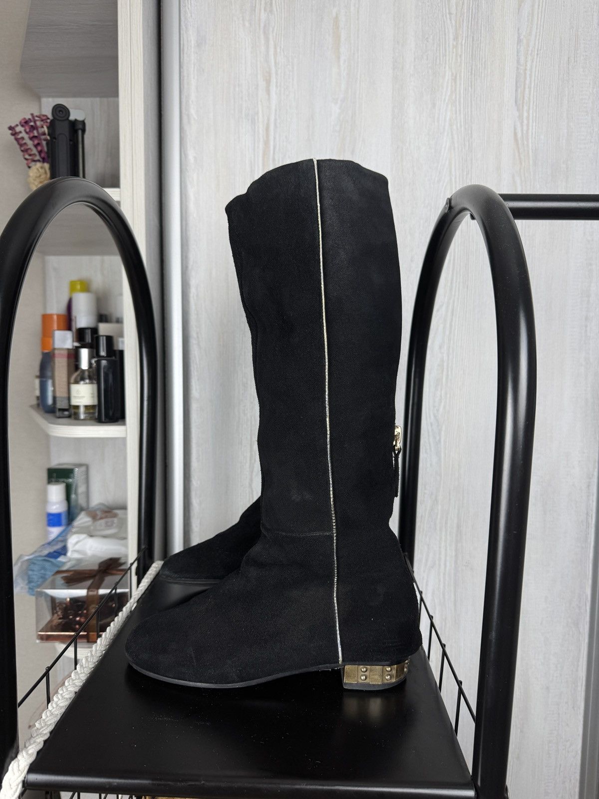 Chanel Chanel Archive Suede 90s 00s CC Logo Zipper Knee-High Boots Size US 8 / IT 38 - 9 Thumbnail