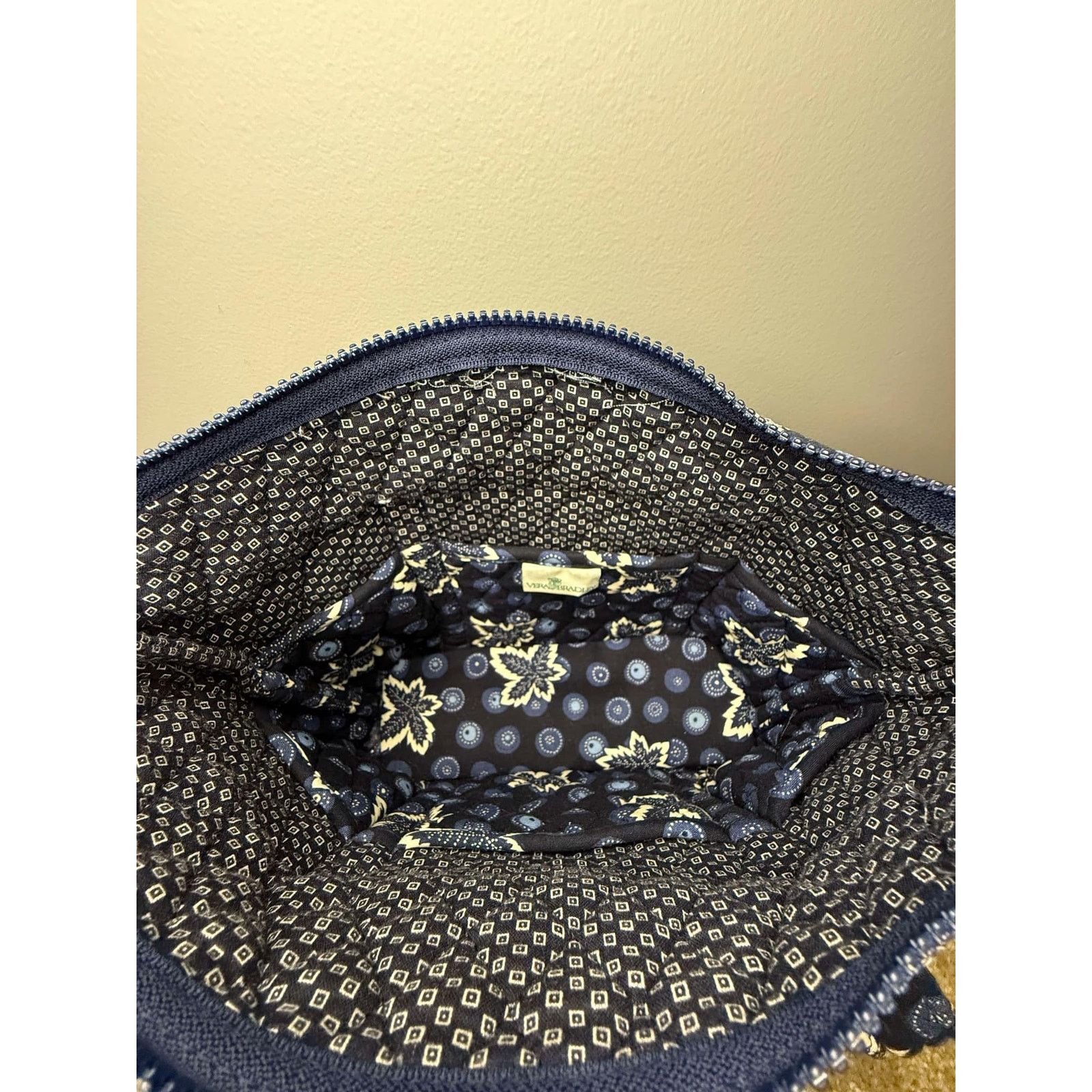 Vera Bradley Vera Bradley Quilted Tropical Shoulder Tote Bag Navy Blue Size ONE SIZE - 10 Thumbnail