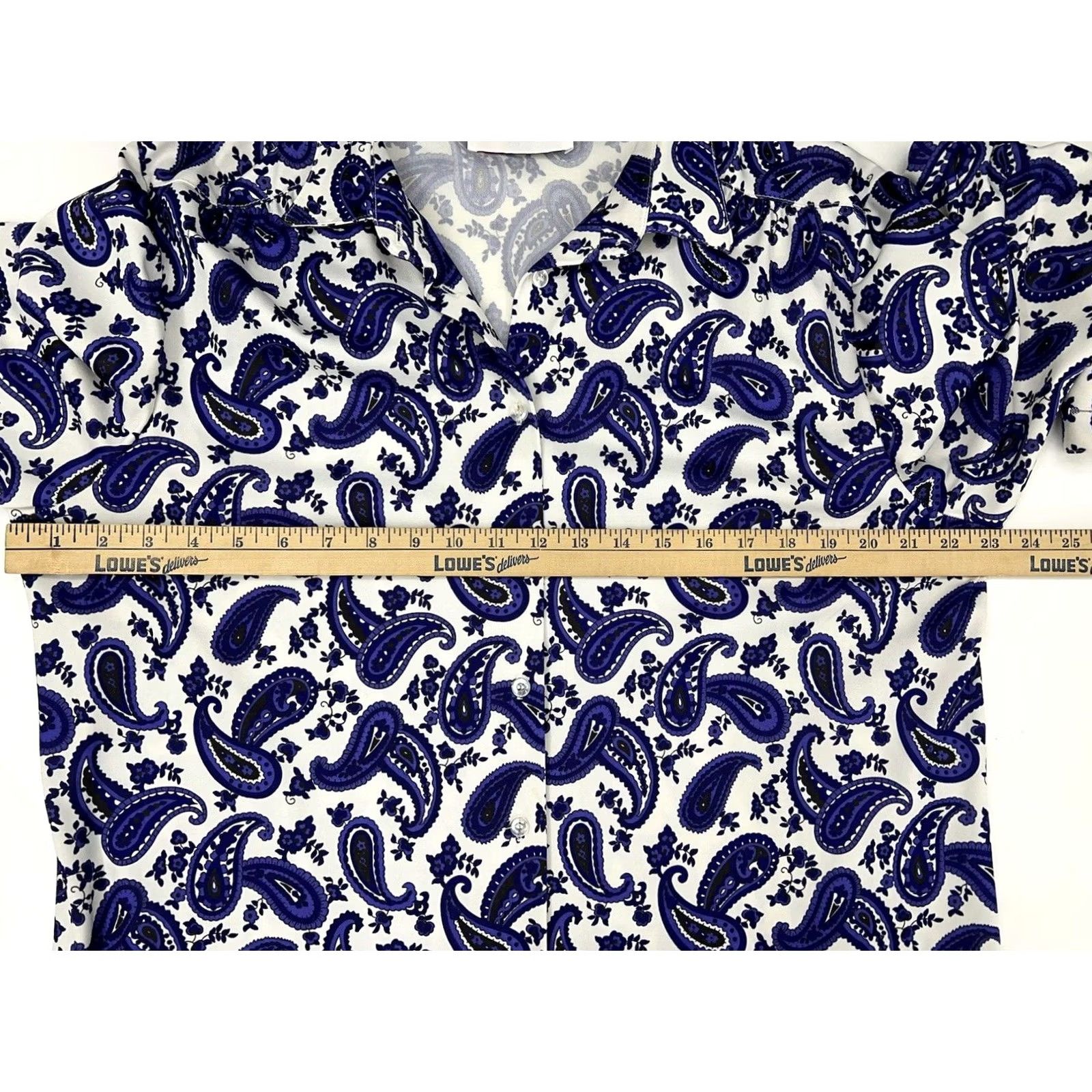 Vintage VINTAGE Womens Fire Islander Shirt 18 White Purple Paisley Button-Up Long Sleeve Shirt Size XXL / US 16-18 / IT 52-54 - 7 Thumbnail