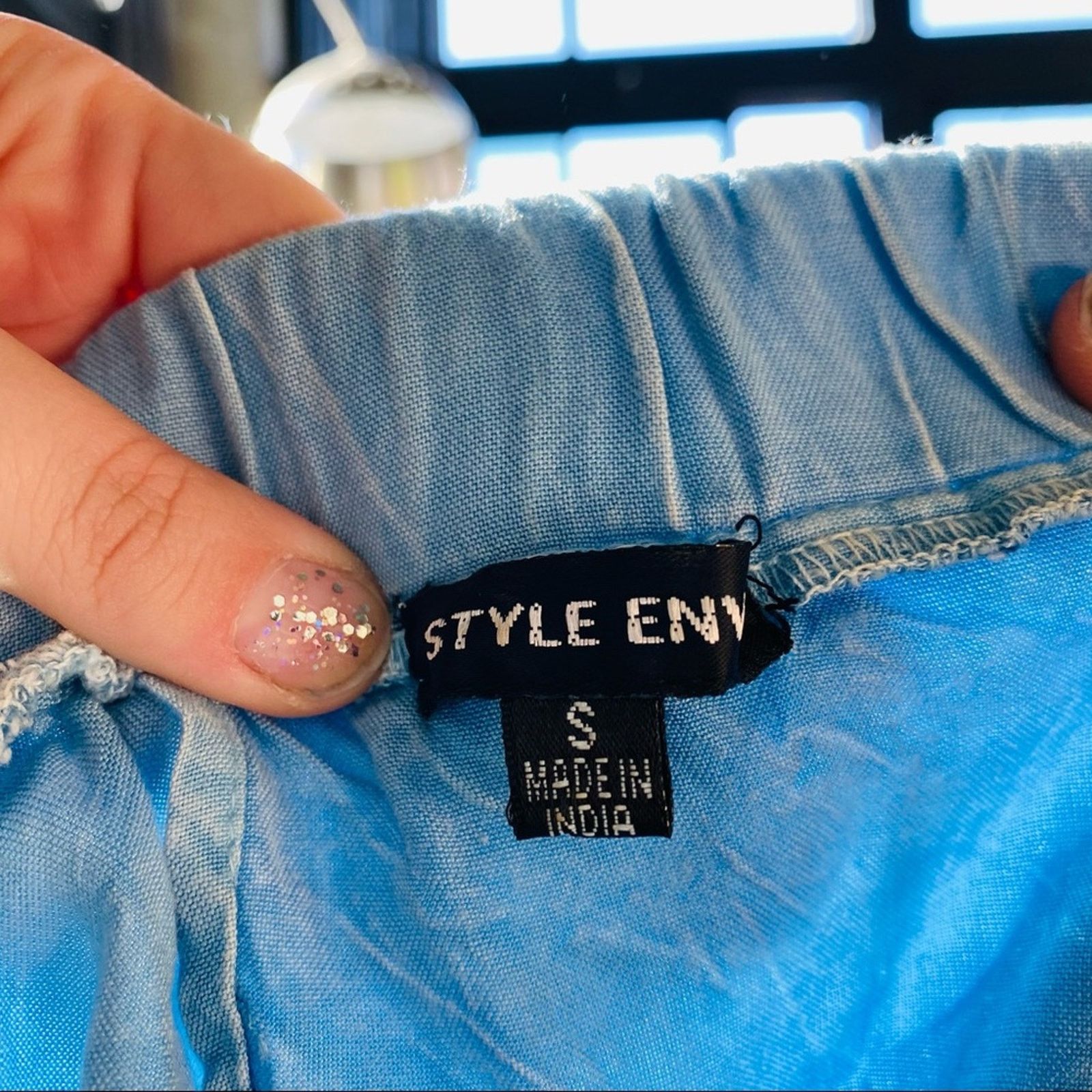 Nordstrom STYLE ENVY Blue Chambray Denim Tie Tulip Blouse Top Shirt Size S / US 4 / IT 40 - 6 Thumbnail