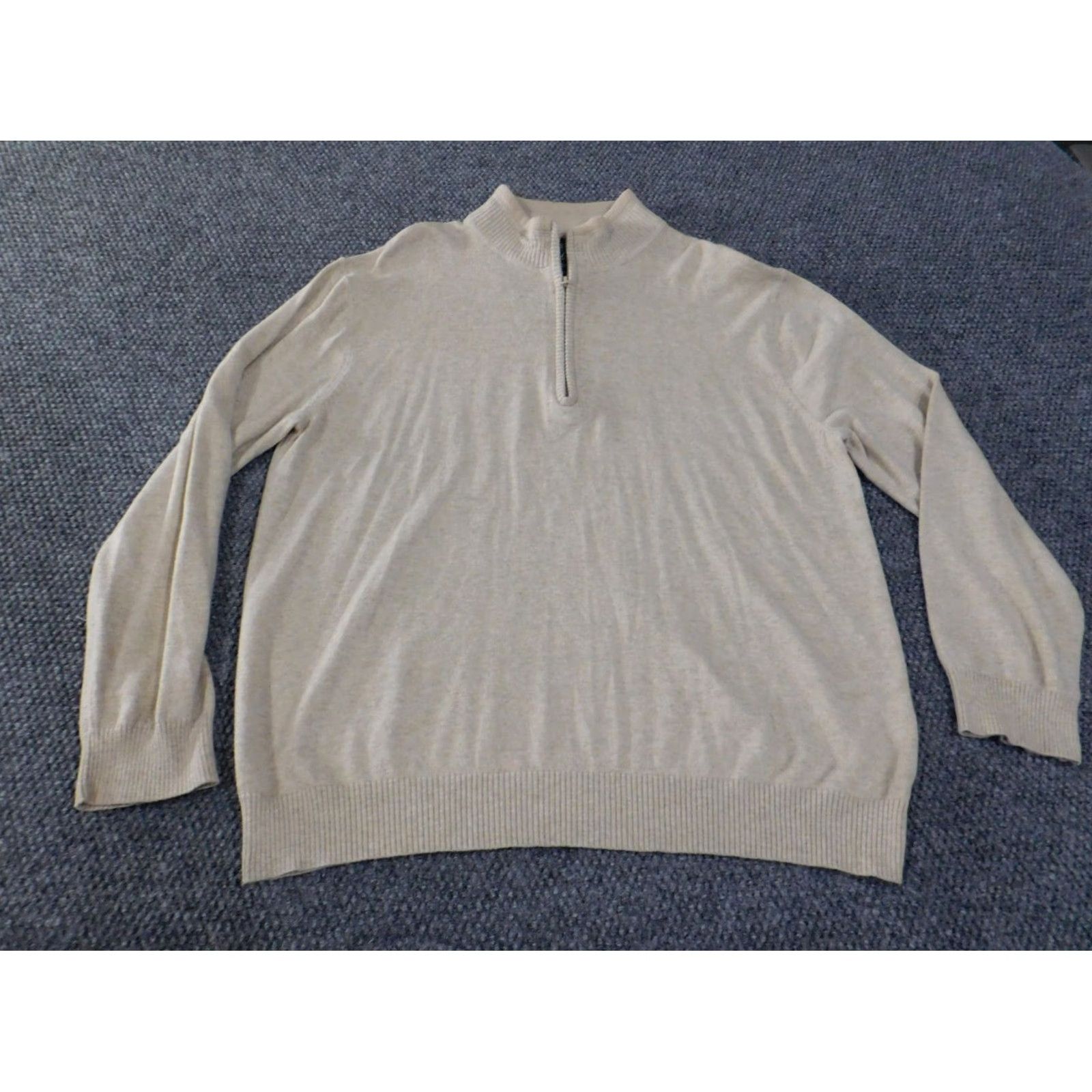 Vintage Woolrich Sweater XL Beige 1/4 Zip Pullover Knit Wool Crew Neck Men 90s Vintage Style Regular Knit Pattern Solid Size US XL / EU 56 / 4 - 2 Thumbnail