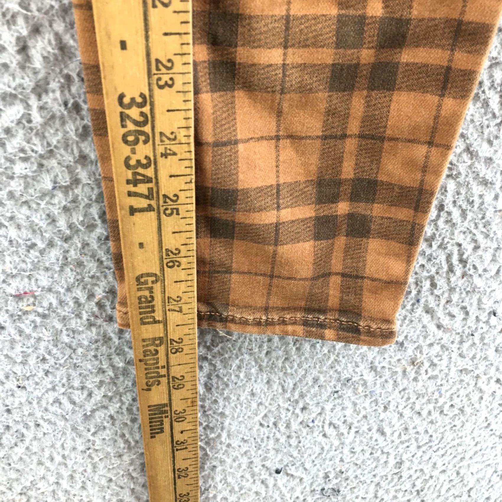 American Eagle Outfitters American Eagle High Rise Jegging Pants Womens 12R (31x27.5) Brown Plaid Size 34" / US 12 / IT 48 - 7 Thumbnail