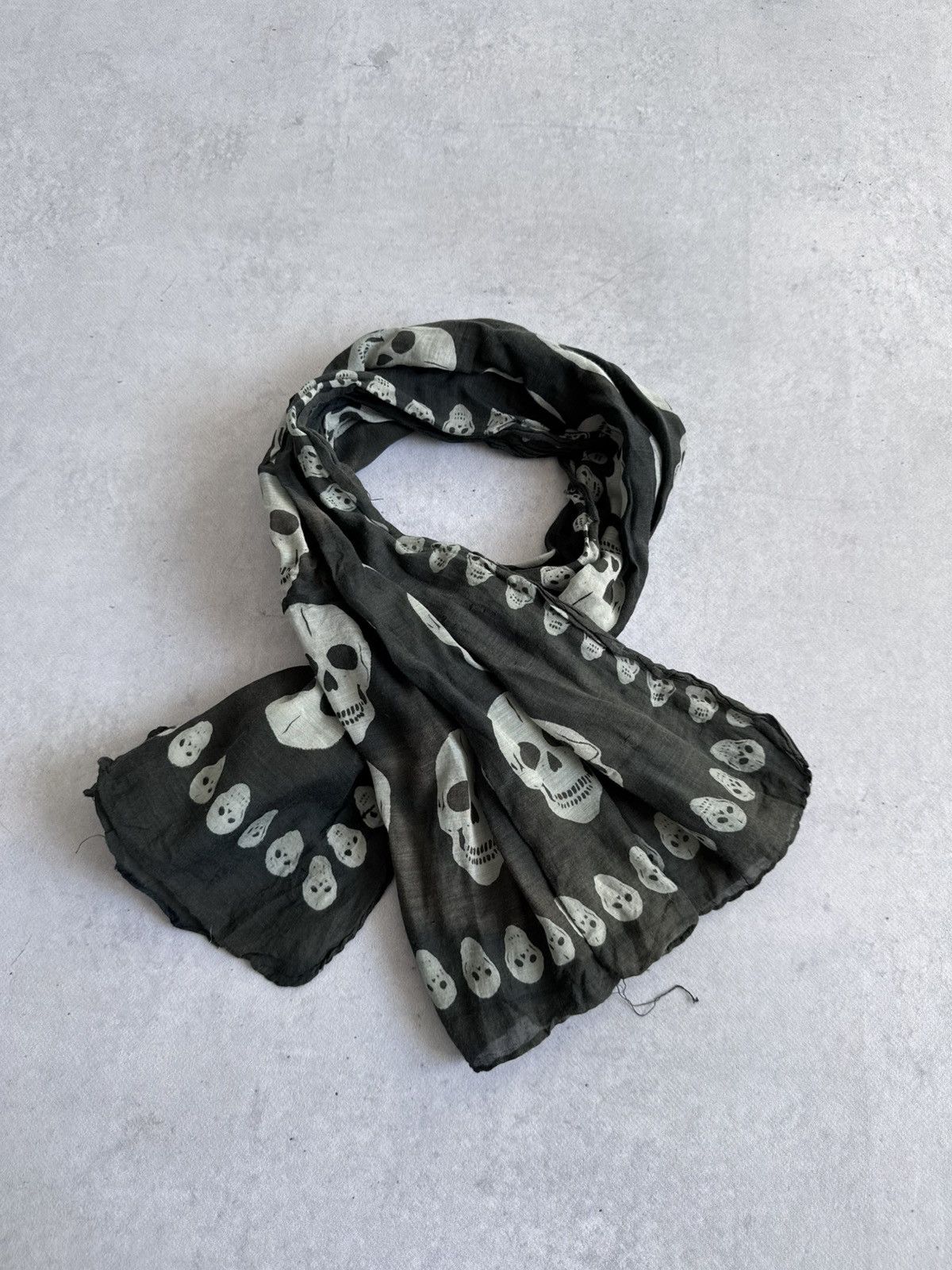 Other Vintage Alexandro McQueen Style Skull Overprint Distressed Size ONE SIZE - 1 Thumbnail