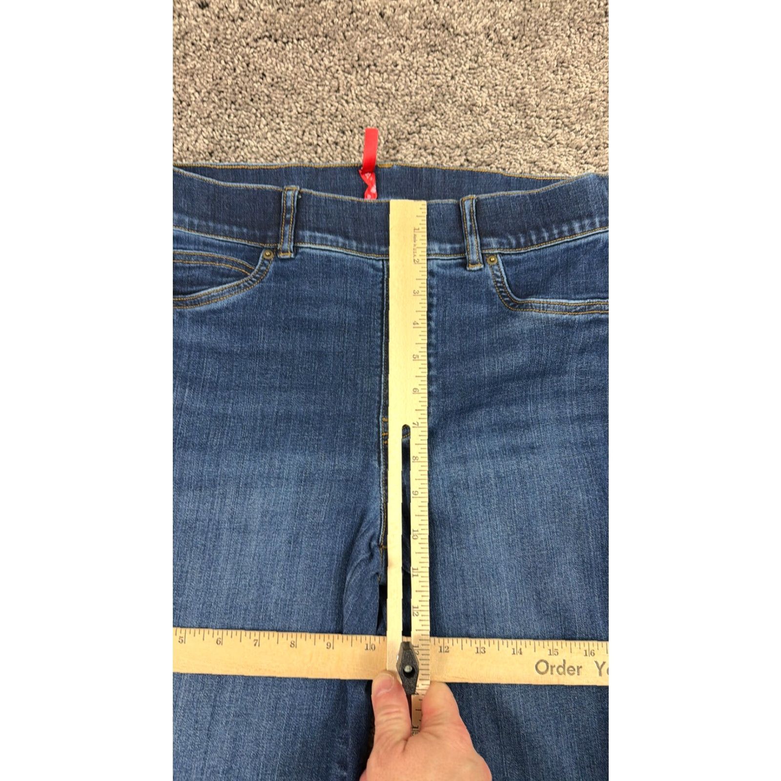 Spanx Spanx Jeans Womens M Flare High Rise Slim Dark Pull On Stretch 20327R 29x33 Size 32" / US 10 / IT 46 - 4 Thumbnail