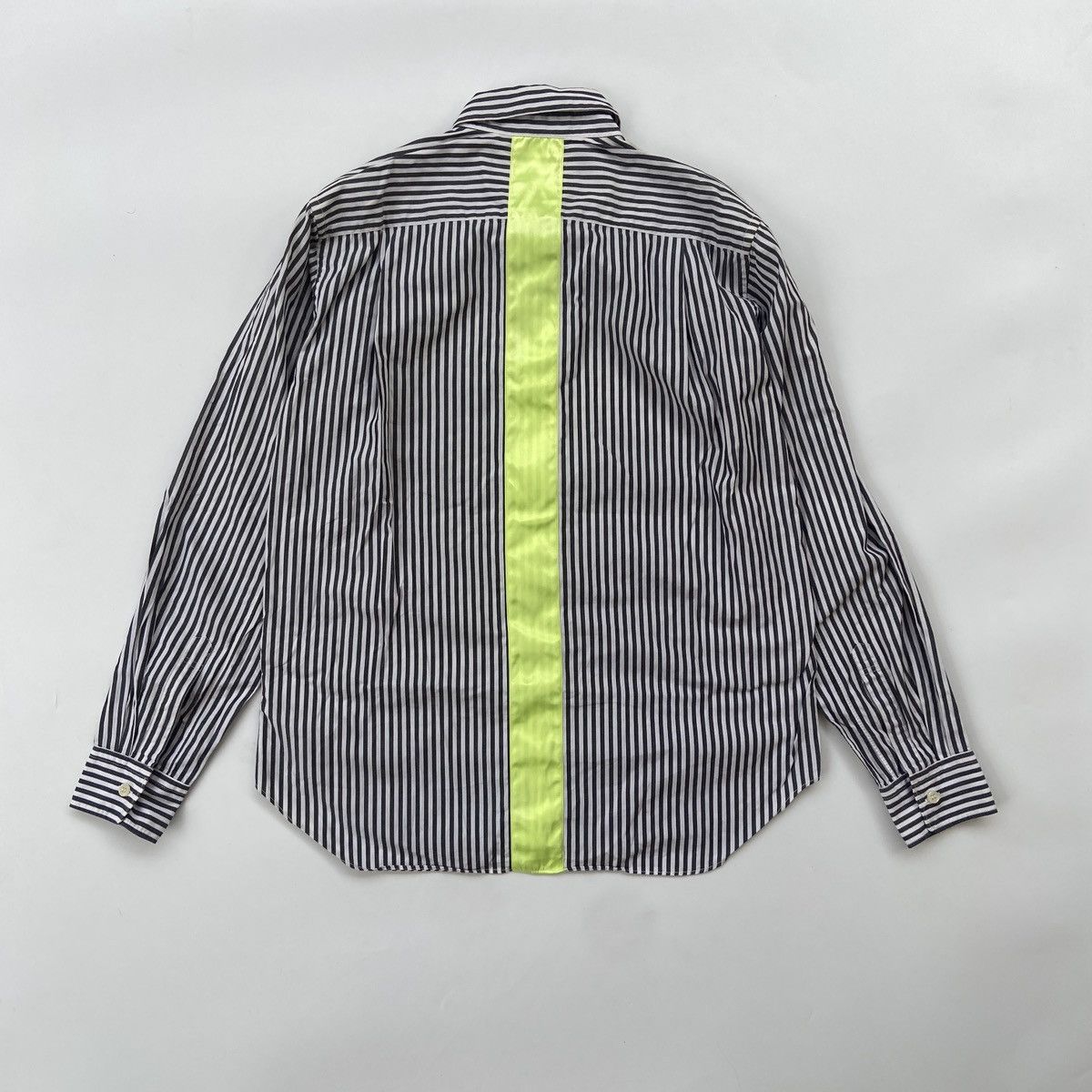Comme des Garcons Black BLACK COMME des GARCONS Satin Flourescent Stripe Long Sleeve Size US S / EU 44-46 / 1 - 2 Thumbnail