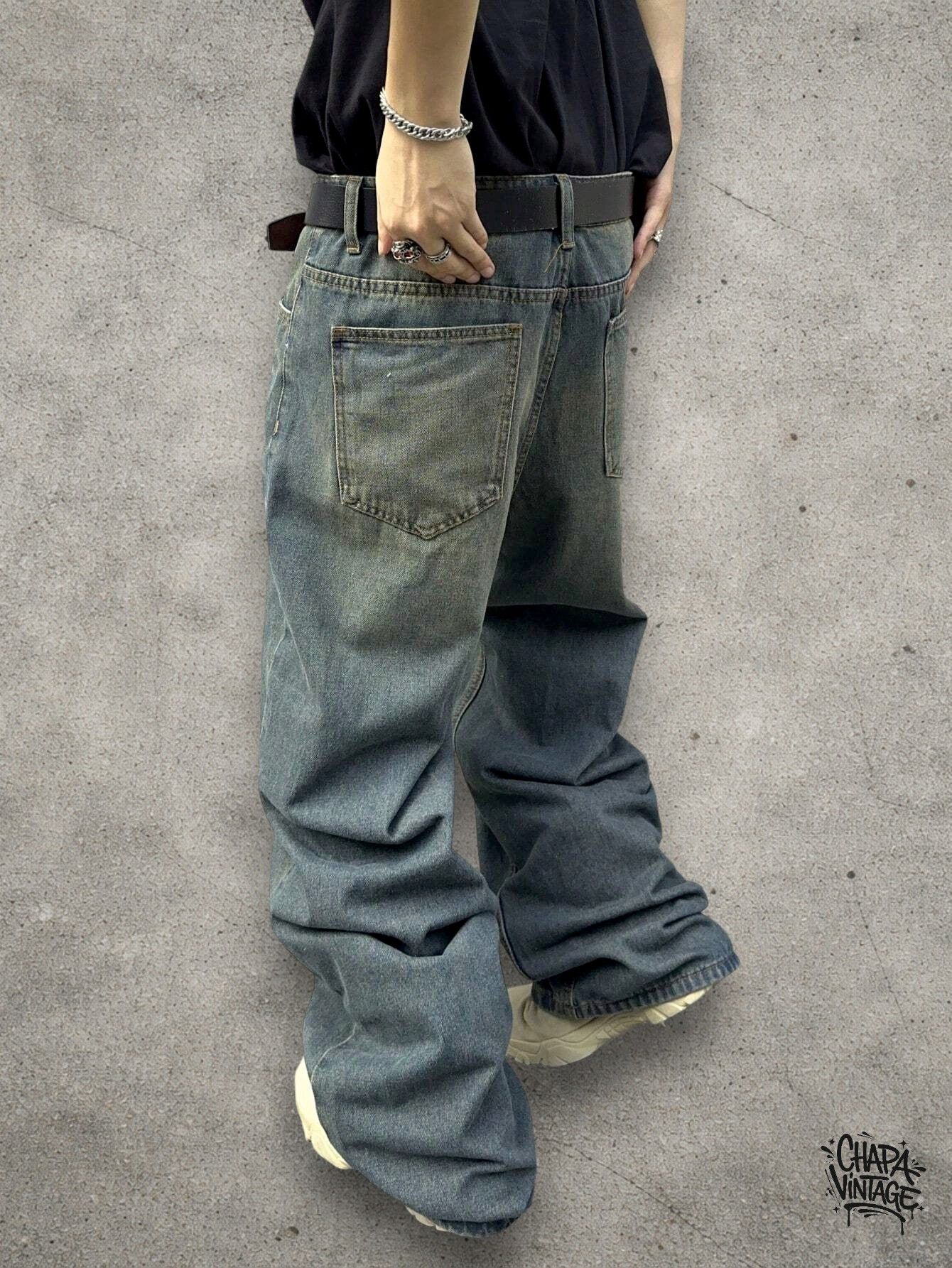 Vintage Washed baggy jeans Size US 34 / EU 50 - 4 Thumbnail
