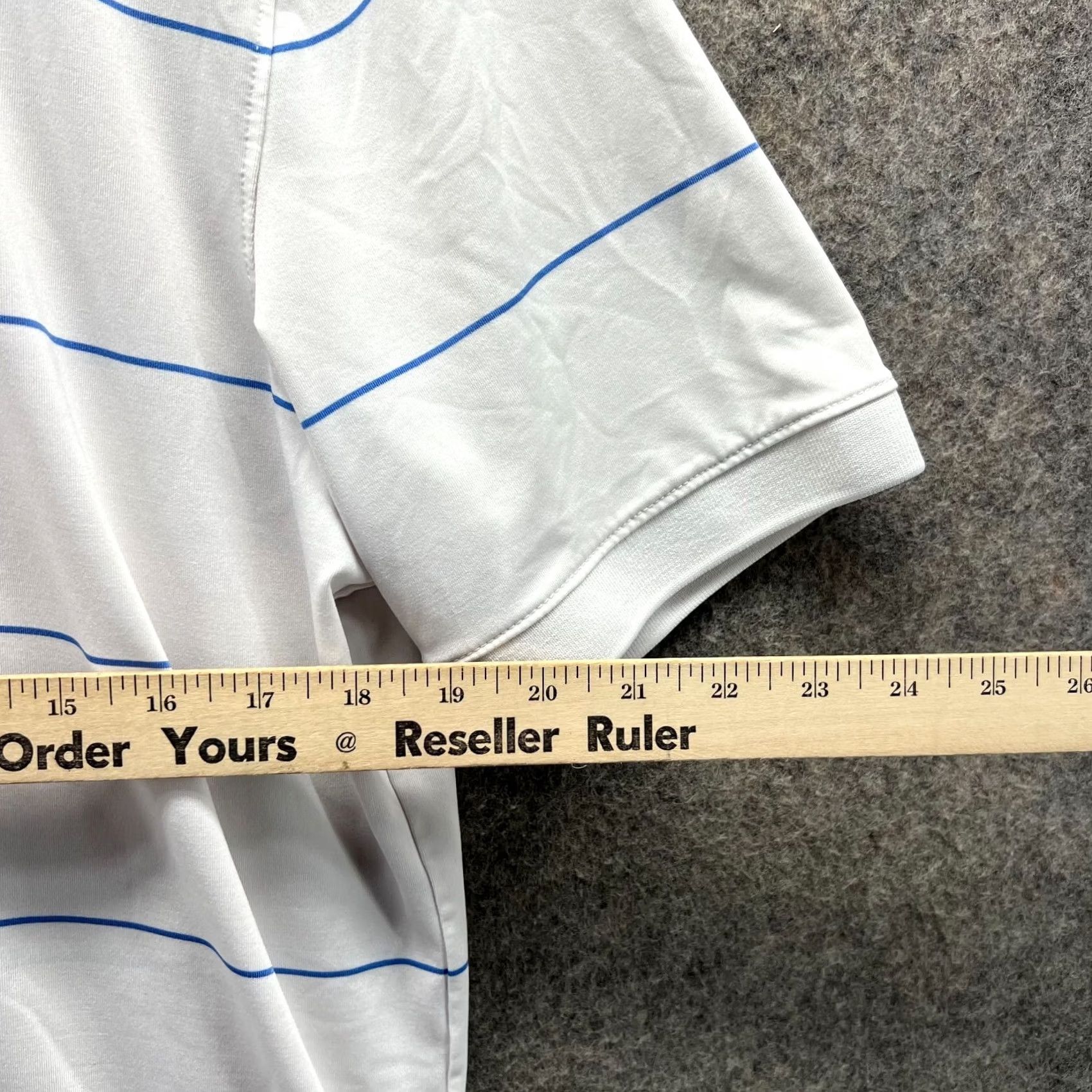 UNTUCKit UNTUCKit Polo Shirt Mens Medium White Cronos Wide Stripes Preppy Knit Golf Size US M / EU 48-50 / 2 - 3 Thumbnail