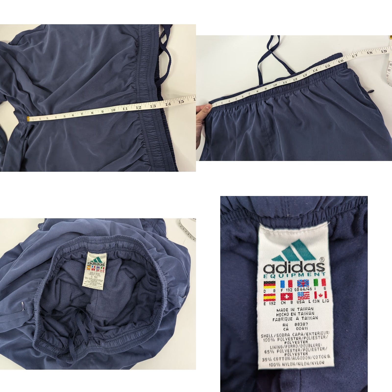 Adidas VINTAGE Adidas Equipment Track Pants Jogger Navy Blue Ankle Zip Size Large Size US 33 - 8 Thumbnail