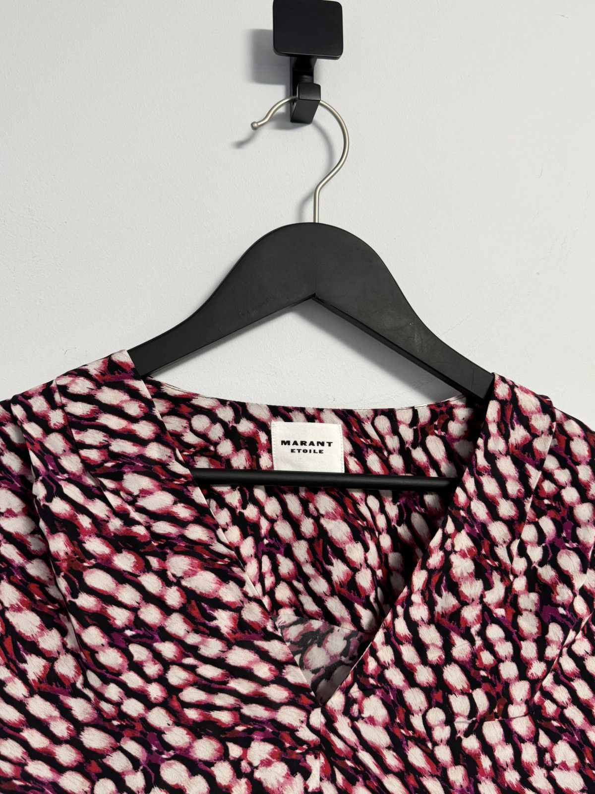 Isabel Marant Isabel Marant Etoile Women's 34 Delocia Top V Neck Rasbberry Size XXS / US 00 / IT 34 - 2 Thumbnail