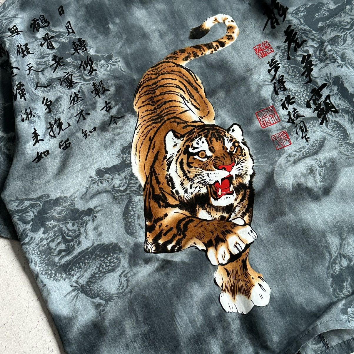 Japanese Brand Vintage Hawaiian Japanese Tiger Dragon Print Shirt Size US L / EU 52-54 / 3 - 4 Thumbnail