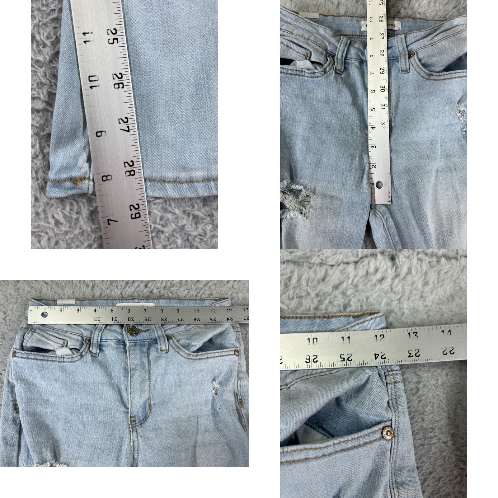 Almost Famous Almost Famous Jeans Womens 3 Blue Denim Flared Distressed Slimming 5-Pocket Cotton Blend Size 26" / US 2 / IT 38 - 9 Thumbnail