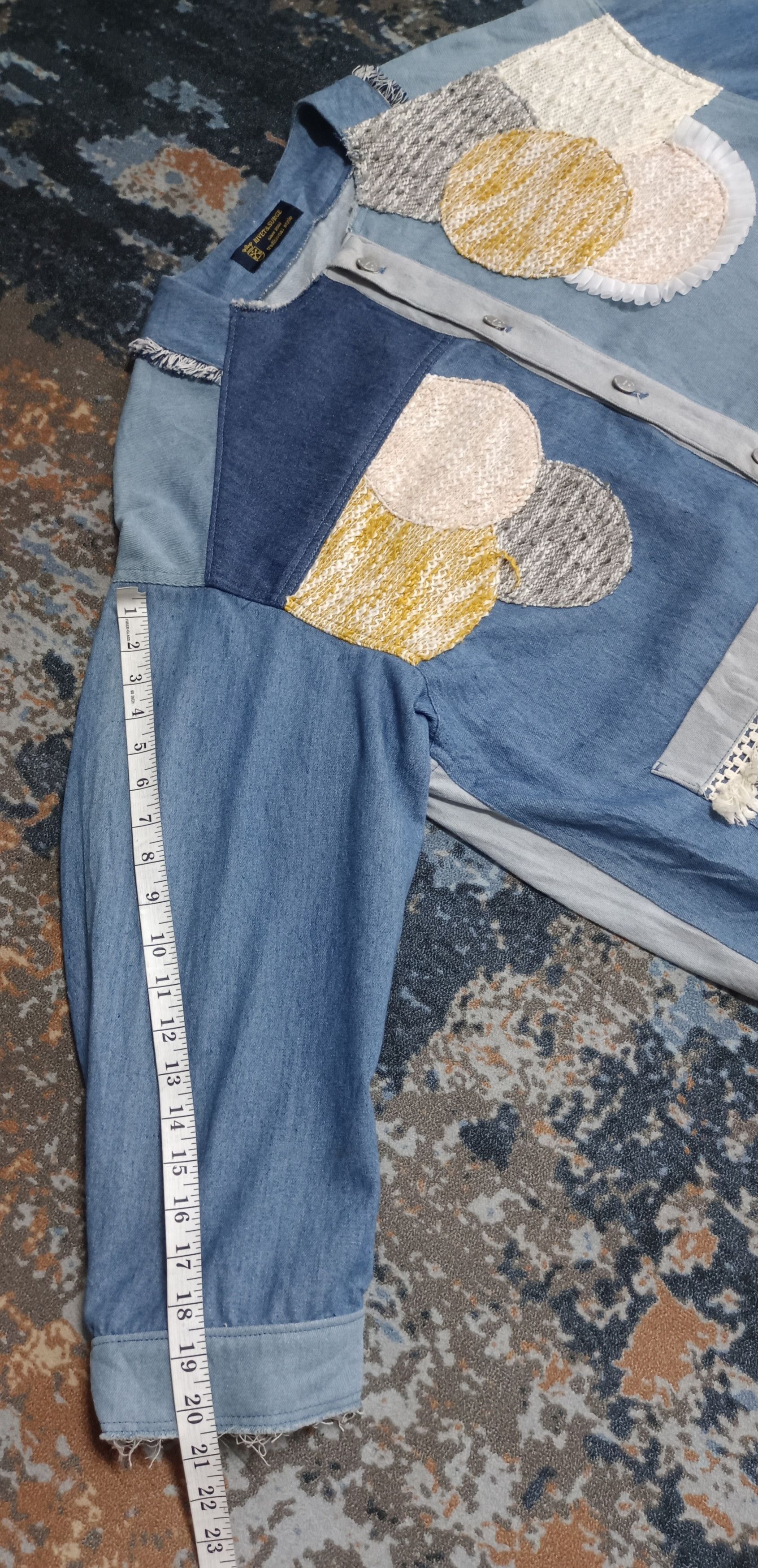 Japanese Brand Rivet & Surge Tsukihugi Pacthwork Denim Jacket Size US XL / EU 56 / 4 - 13 Thumbnail