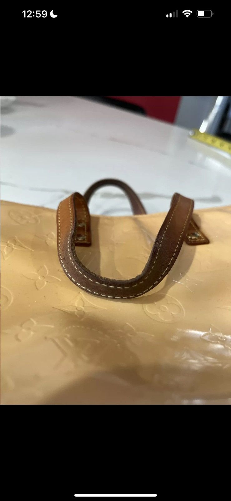 Louis Vuitton Louis Vuitton Vernis Monogram Handbag Yellow Size ONE SIZE - 4 Thumbnail
