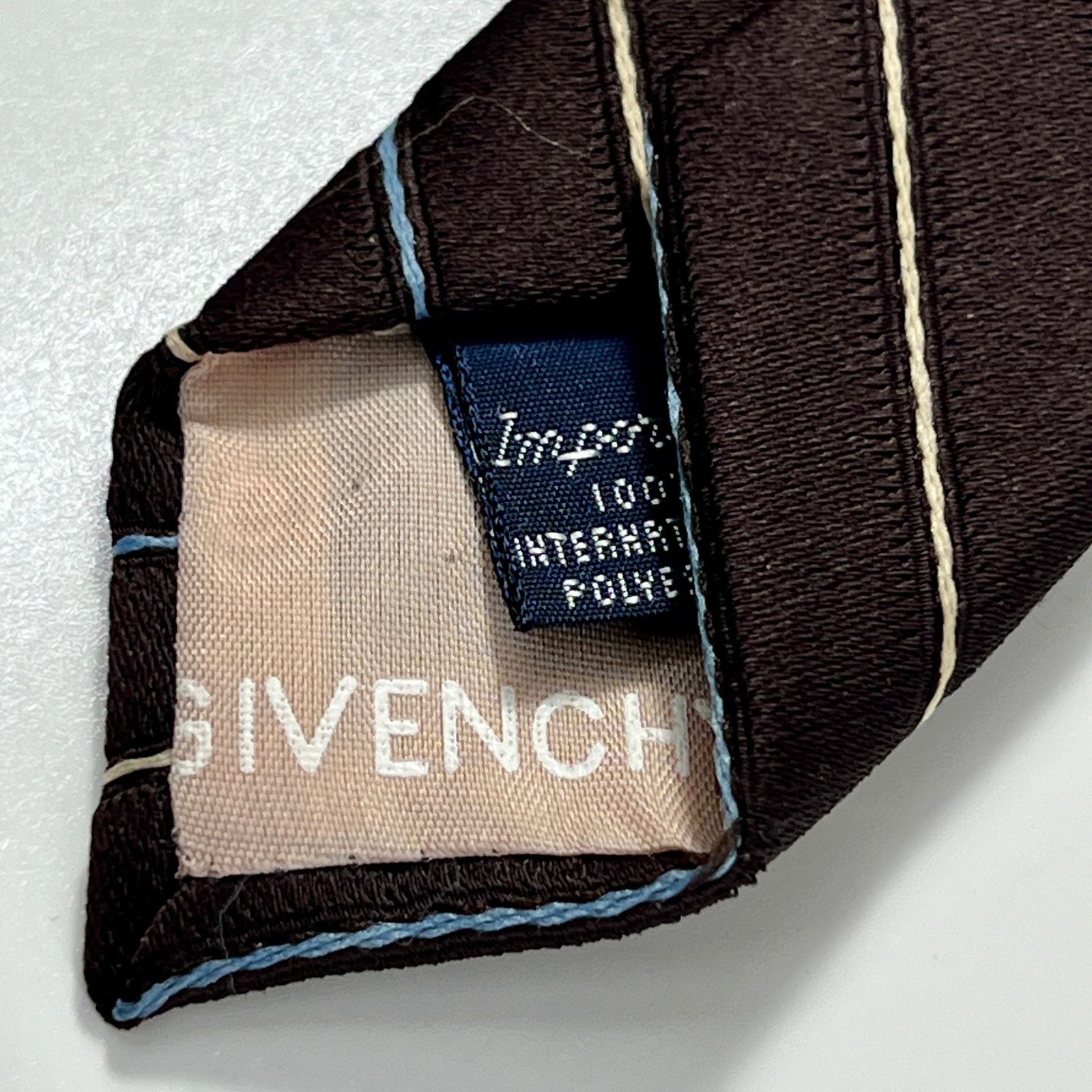 Givenchy Givenchy Gentlemen Paris Men's Tie Brown Blue White Necktie Size ONE SIZE - 7 Thumbnail