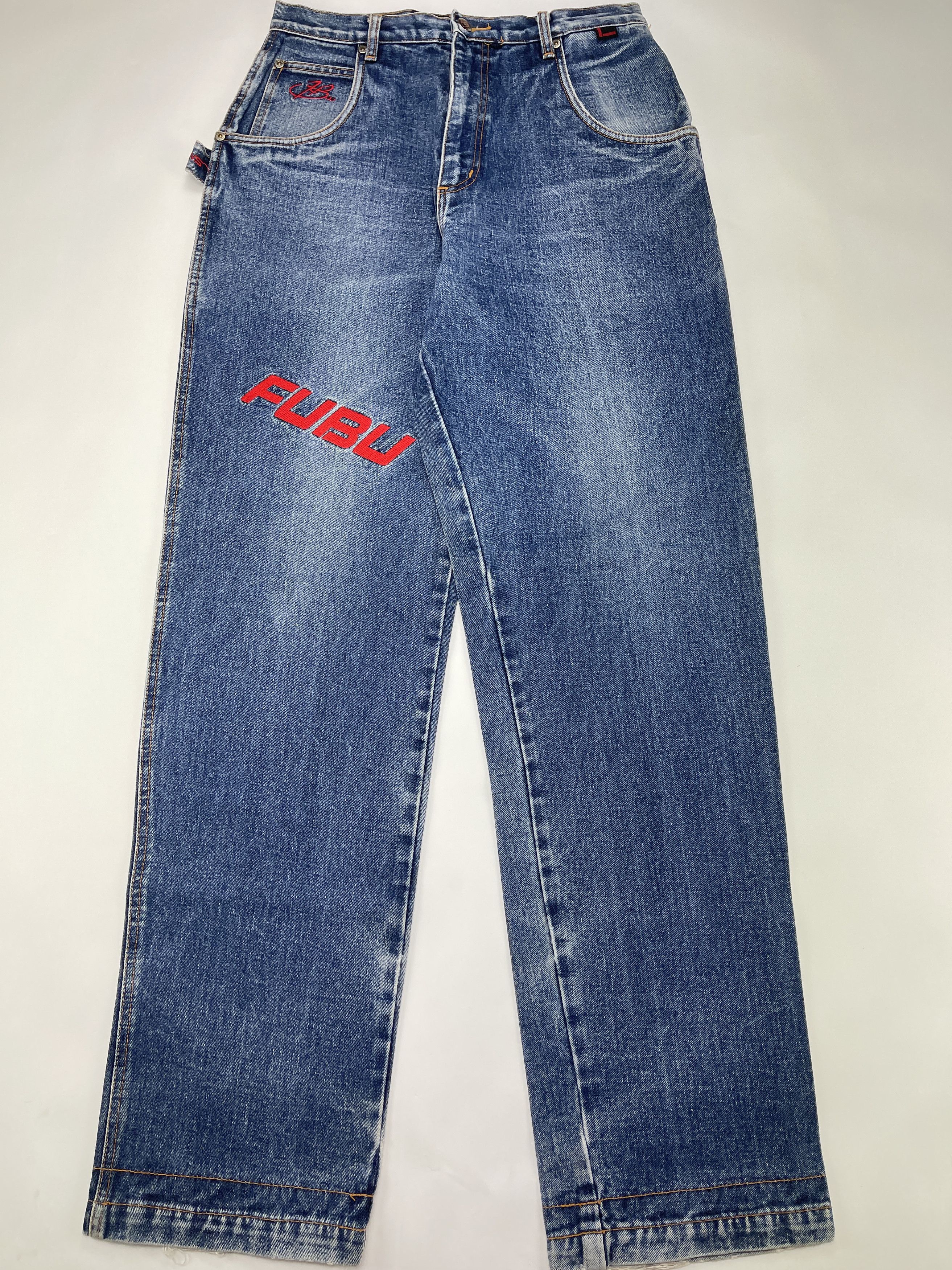 Fubu FUBU jeans, vintage baggy jeans, 90s hip hop skater Y2K 30 