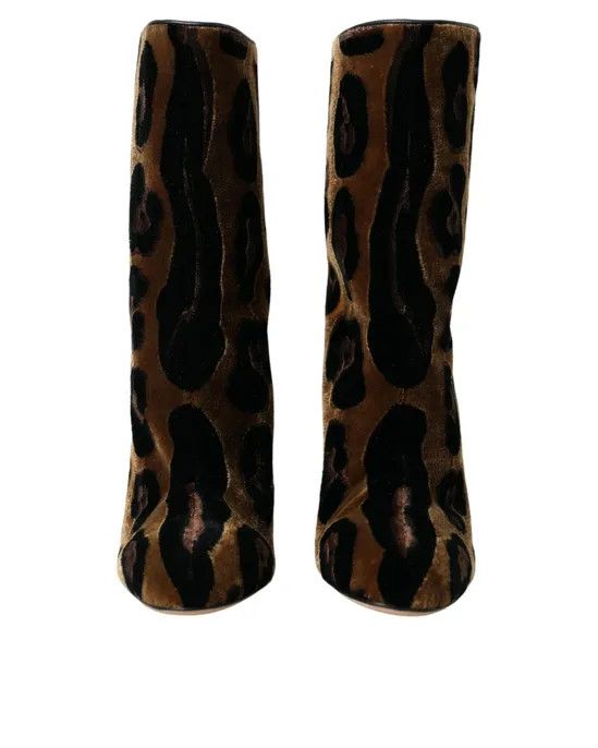 o1y0825 Leopard-Print Ankle Boots in Brown/Black