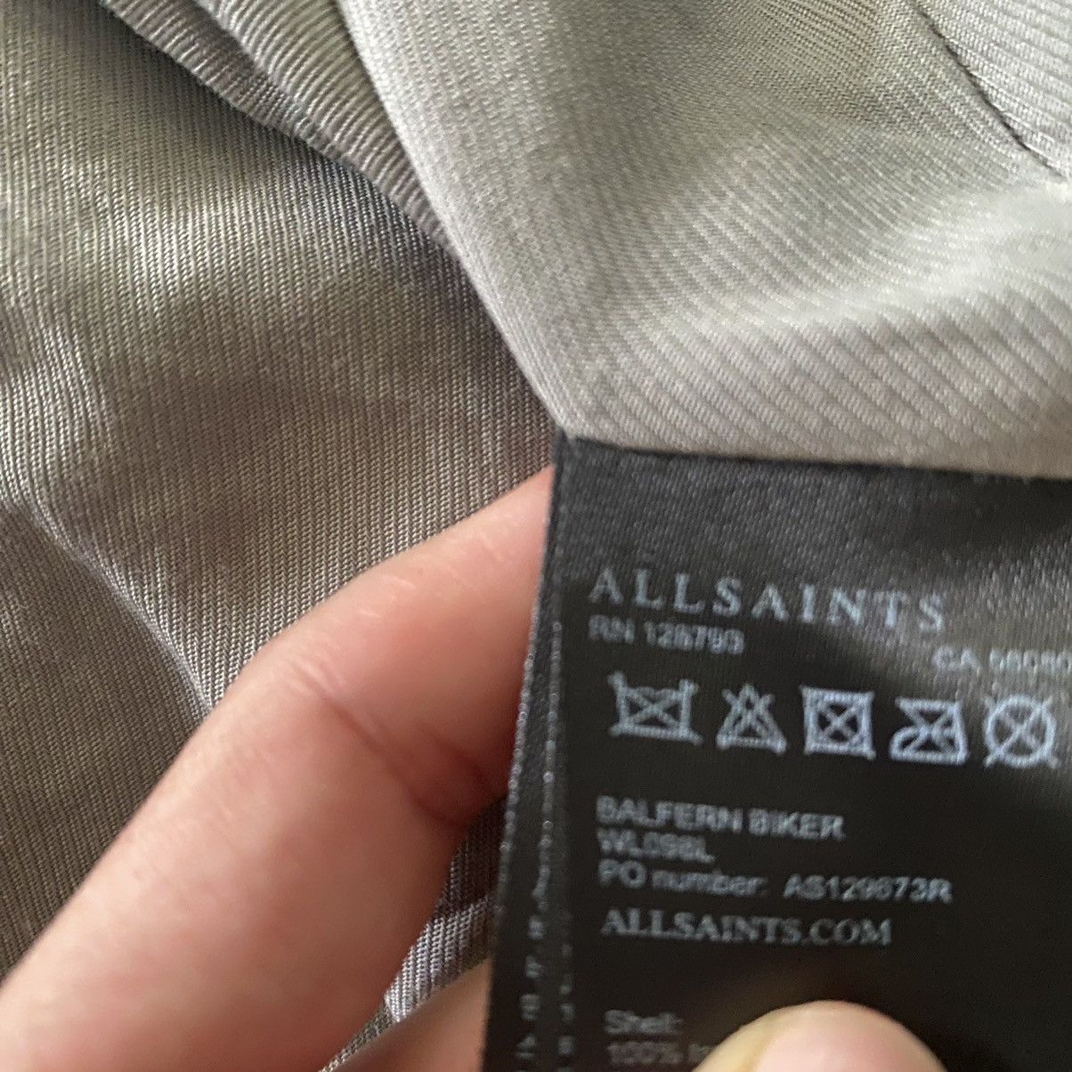 Allsaints AllSaints Balfern Moto Biker Leather Jacket Grey Size XS / US 0-2 / IT 36-38 - 9 Thumbnail