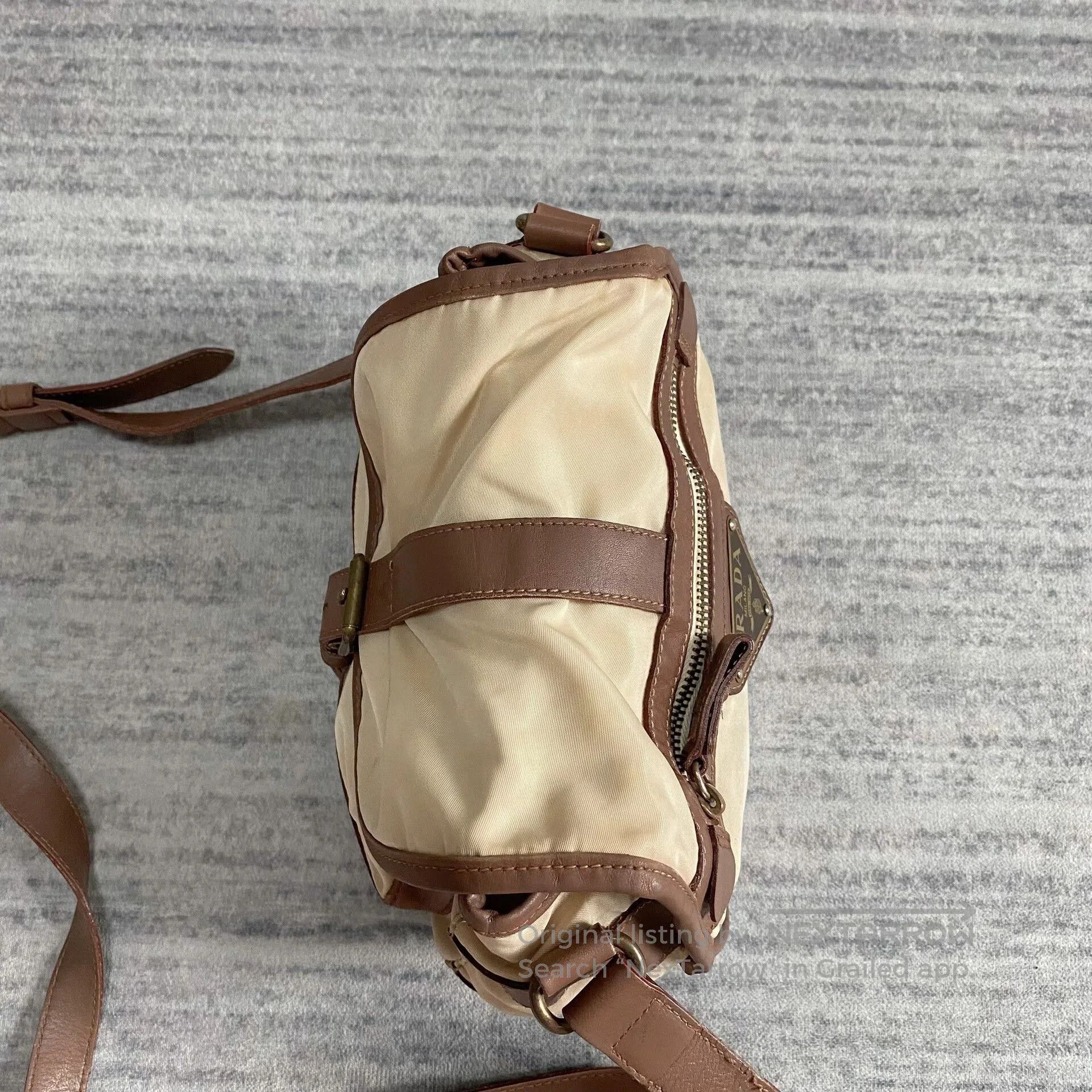 Prada Prada White Brown Mini Shoulder Bag. Size ONE SIZE - 3 Thumbnail