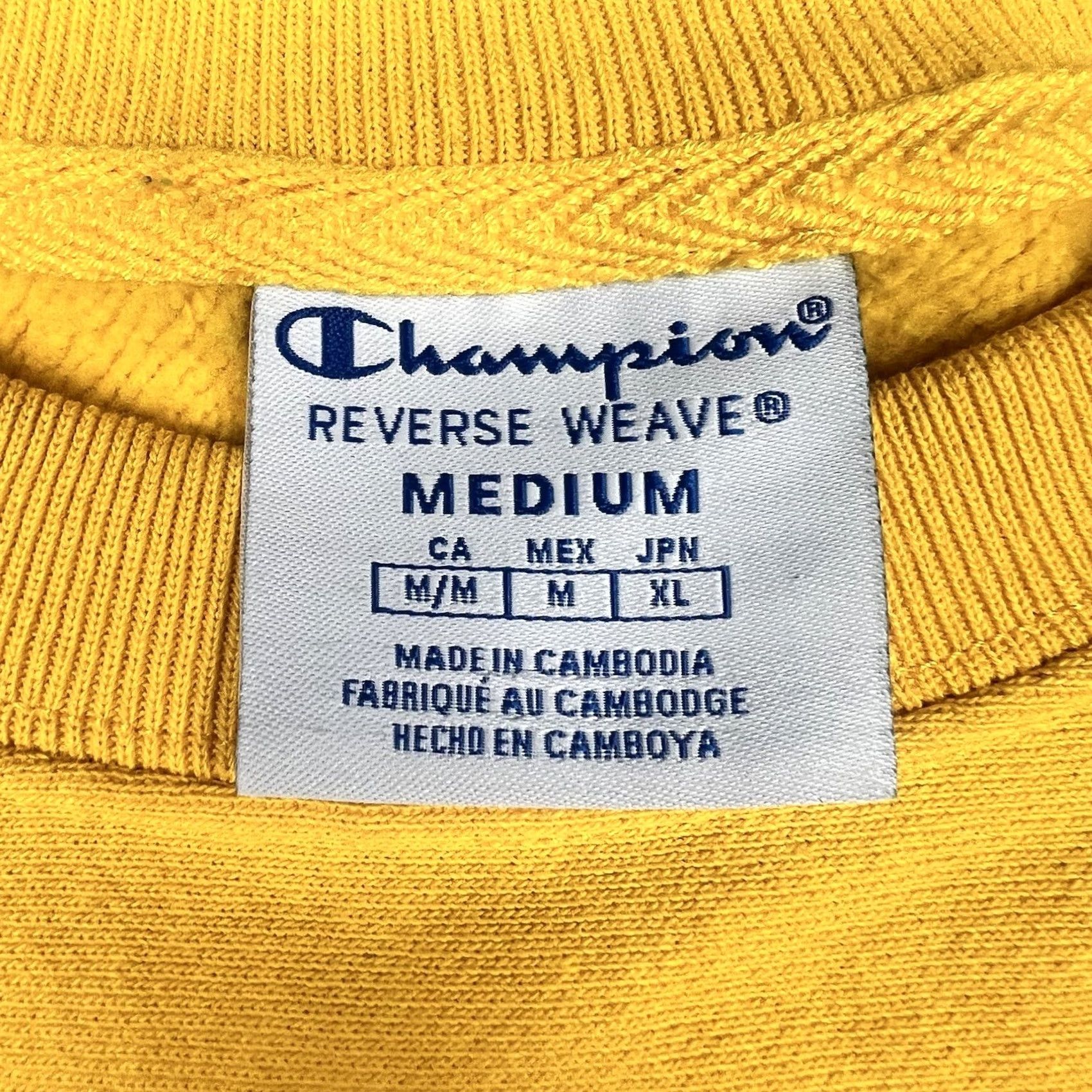 Champion VINTAGE Champion Reverse Weave Cropped Sweatshirt Womens Medium Yellow Cotton Blend Size M / US 6-8 / IT 42-44 - 2 Thumbnail