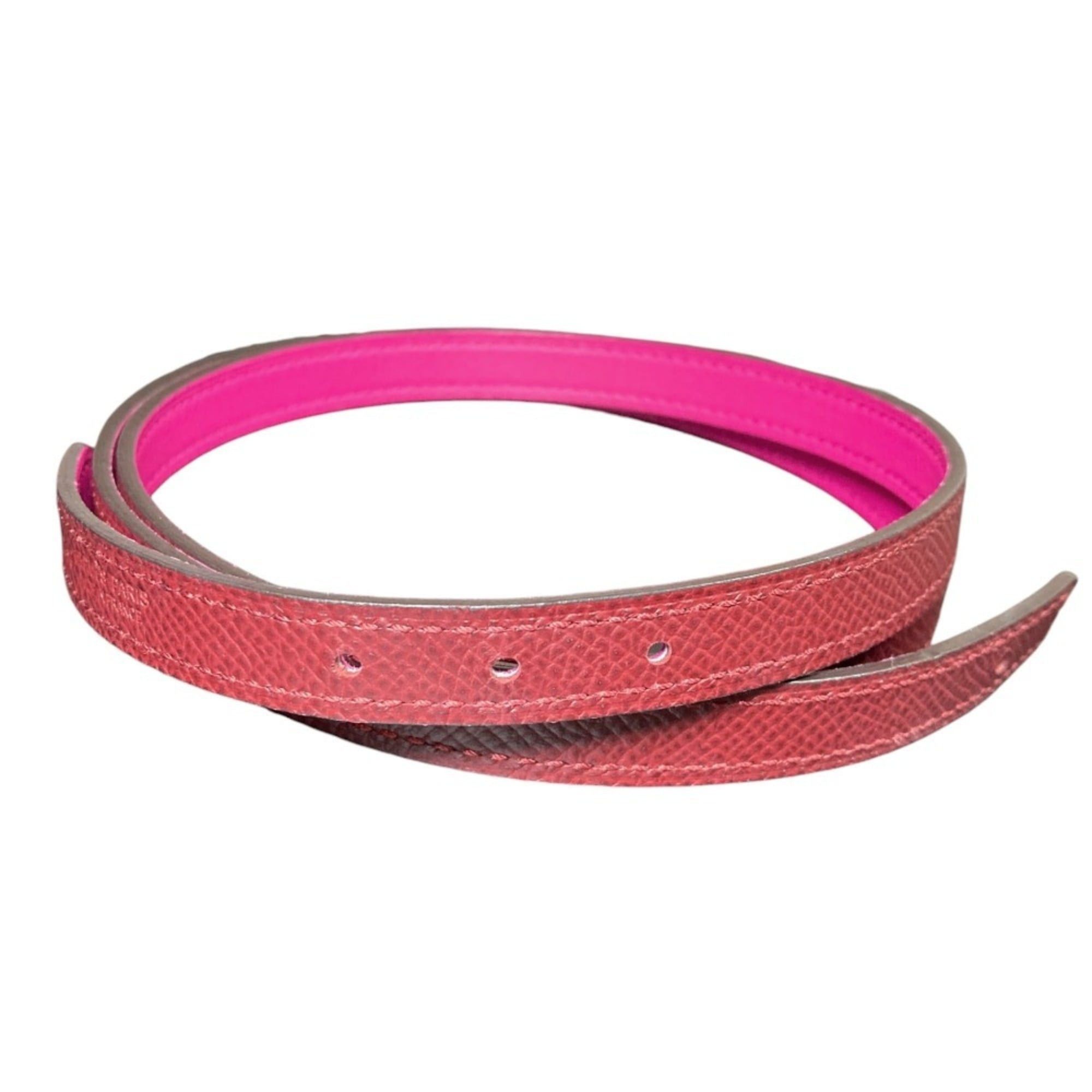 Hermes HERMES Reversible Narrow Belt 13mm Size 80 Bordeaux Pink Women's Size ONE SIZE - 1 Thumbnail