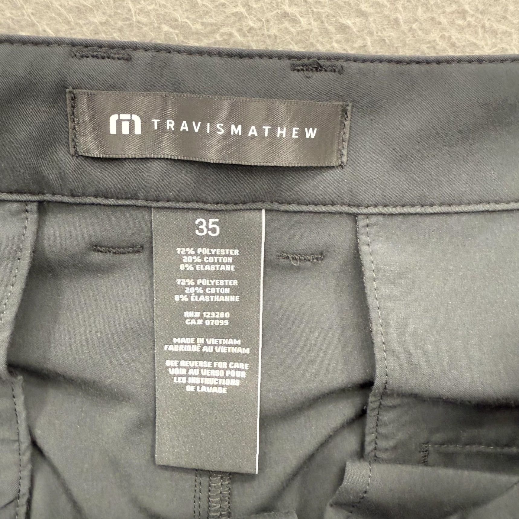 TravisMathew TravisMathew Pants Mens L 35 Black Stretch Performance Golf Chino Lightweight Tech Size US 33 - 3 Thumbnail