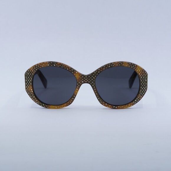 Celine Celine CL4240IS 53A Sunglasses Shiny Havana with Gold Studs Size ONE SIZE - 2 Thumbnail