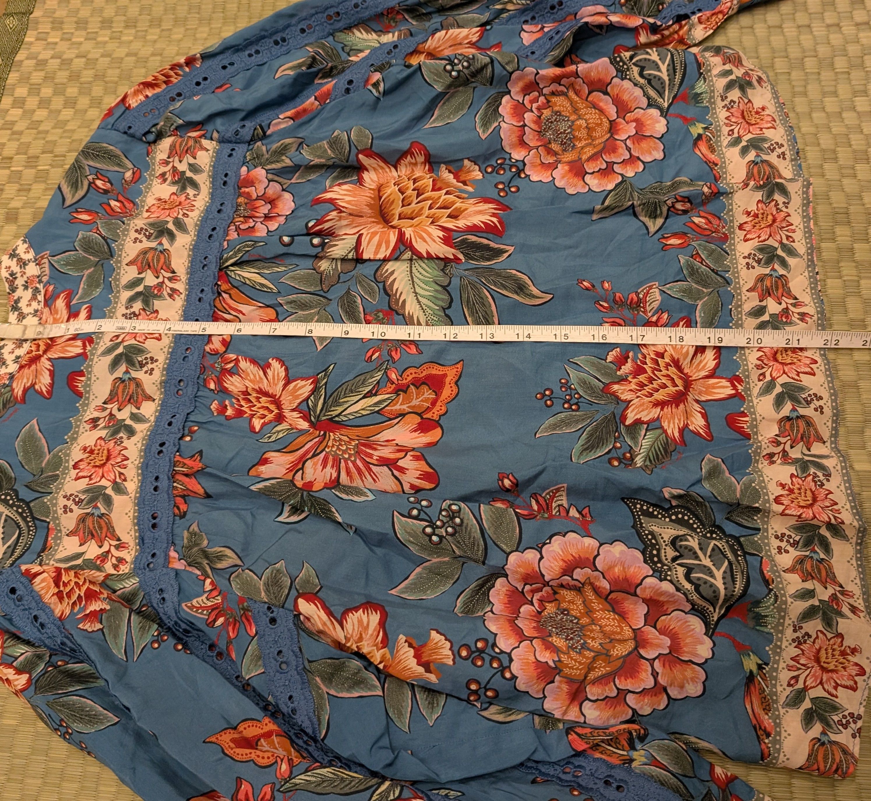 Farm Rio Farm Rio Wonderful Bouquet Blouse Blue Floral Boho Size XS / US 0-2 / IT 36-38 - 7 Thumbnail