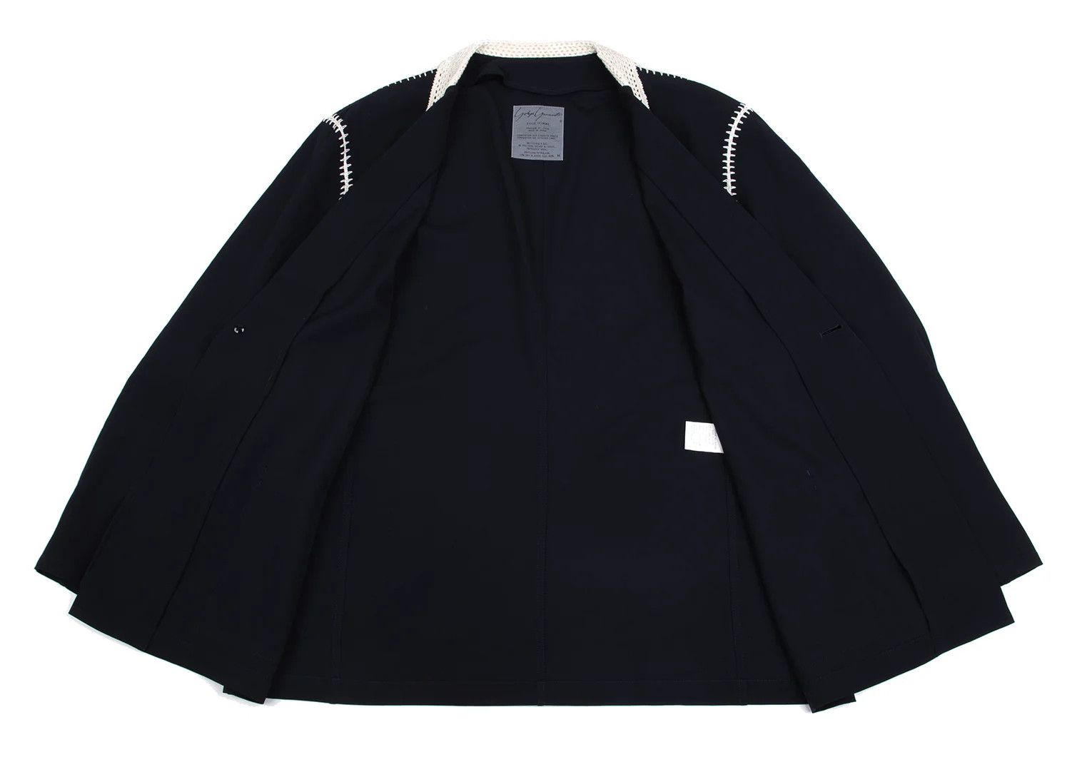 Yohji Yamamoto Yohji Yamamoto Lace-Detail Wool Gabardine Jacket Size US M / EU 48-50 / 2 - 10 Thumbnail