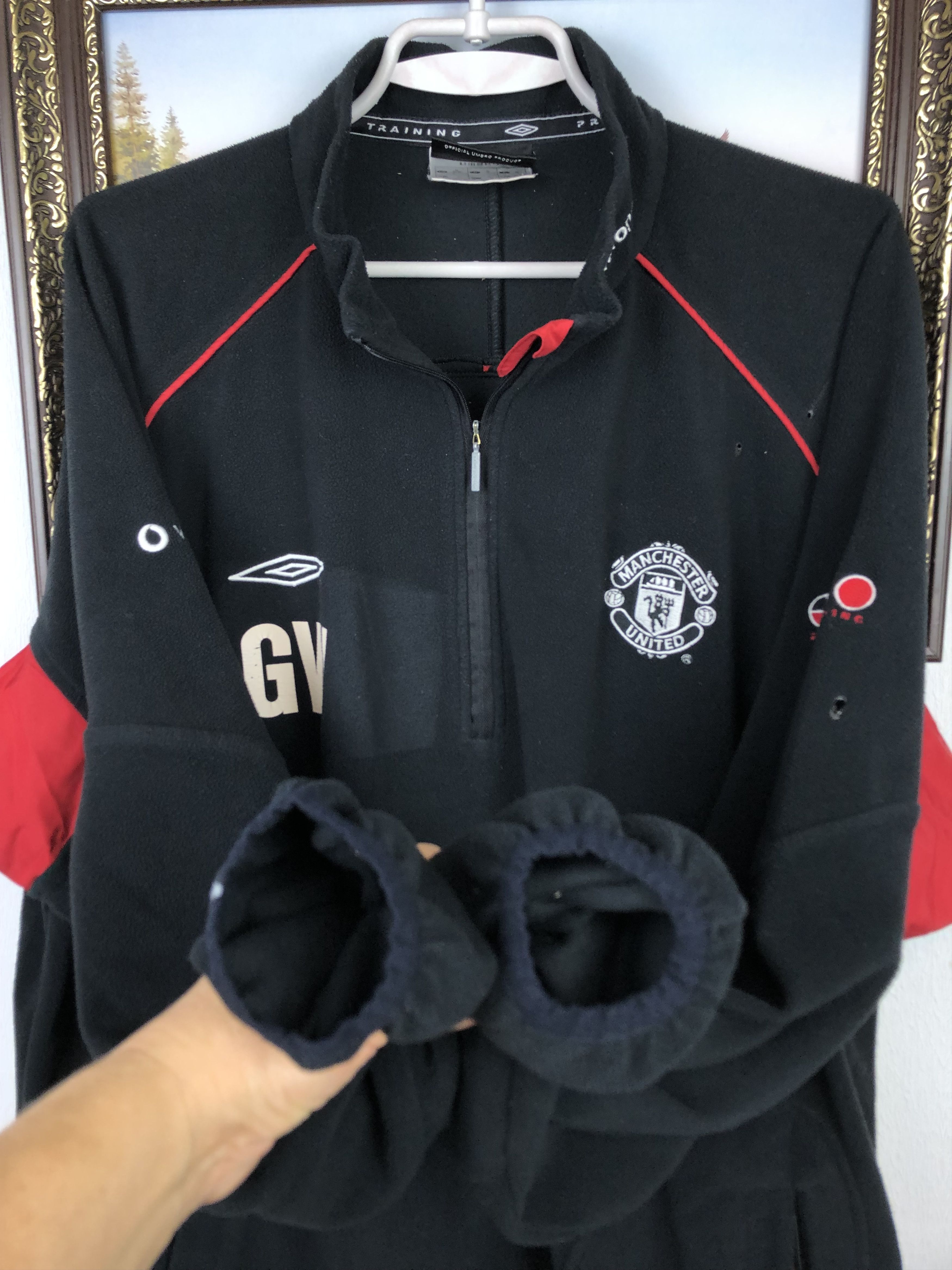 Umbro × Vintage Vintage Manchester United Fleece Jacket Soccer Sweatshirt Size US XL / EU 56 / 4 - 10 Thumbnail
