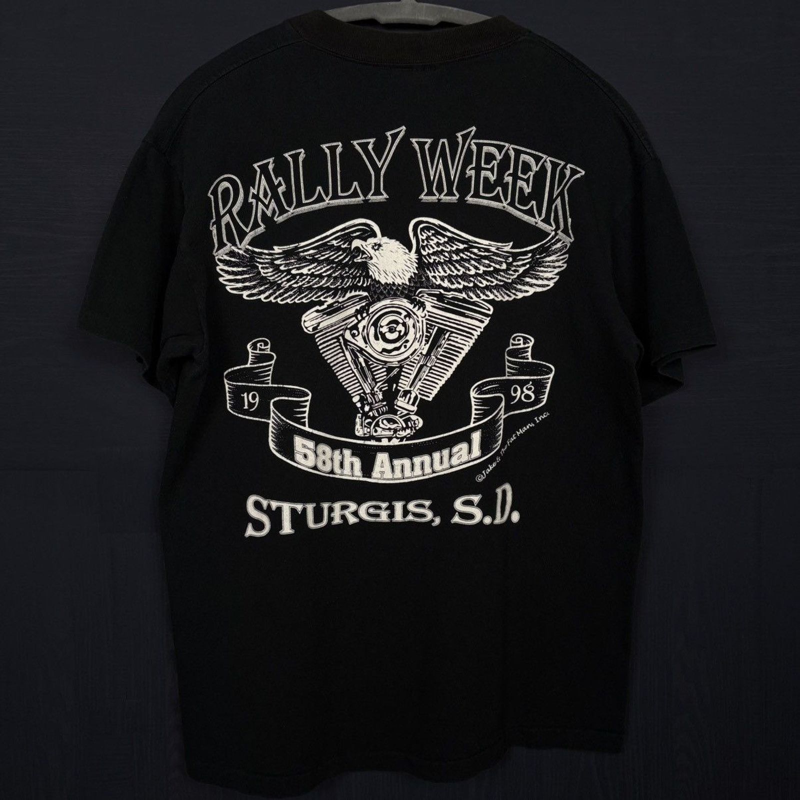 Harley Davidson × Japanese Brand × Vintage 🇺🇸1998 STURGIS Native Wolf Eagle T Size US M / EU 48-50 / 2 - 4 Thumbnail