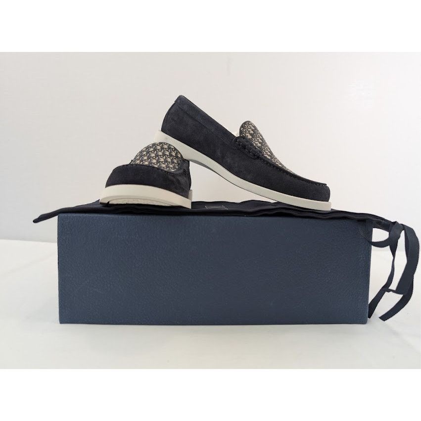 Dior o1rshd1 Granville Clean Smooth Loafer Boots in Blue / Beige Size US 10 / EU 43 - 19 Thumbnail