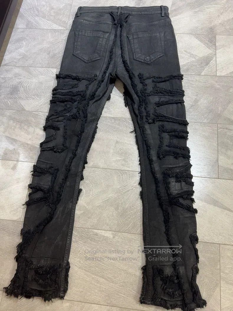 Rick Owens Rick Owens 21FW Distressed Waxed Jeans . Size US 31 - 4 Thumbnail