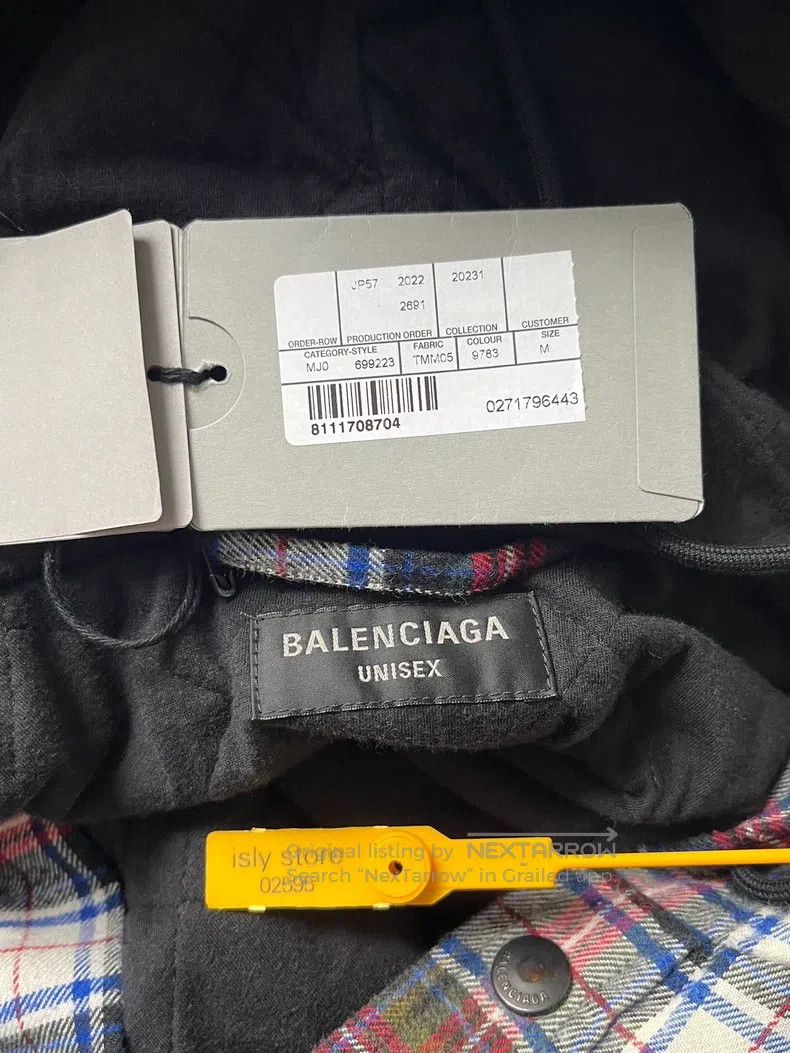 Balenciaga Balenciaga Plaid Detail Single Breasted Long Sleeve Shirt Size US M / EU 48-50 / 2 - 4 Thumbnail