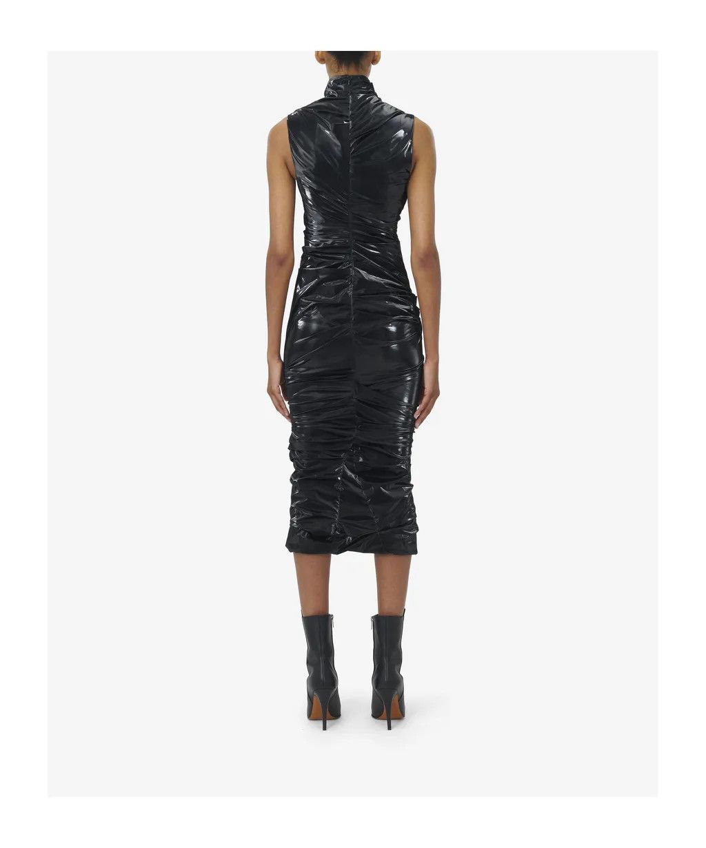 Alexander McQueen o1srvl11e0326 Laminated Jersey Dress in Black Size S / US 4 / IT 40 - 4 Thumbnail