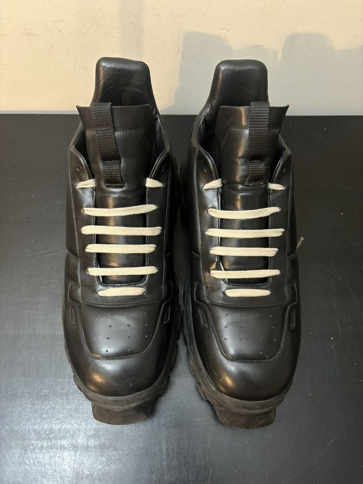Rick Owens Rick Owens Maximal Tractor Leather Low Top Sneakers Black Size US 10 / EU 43 - 2 Thumbnail