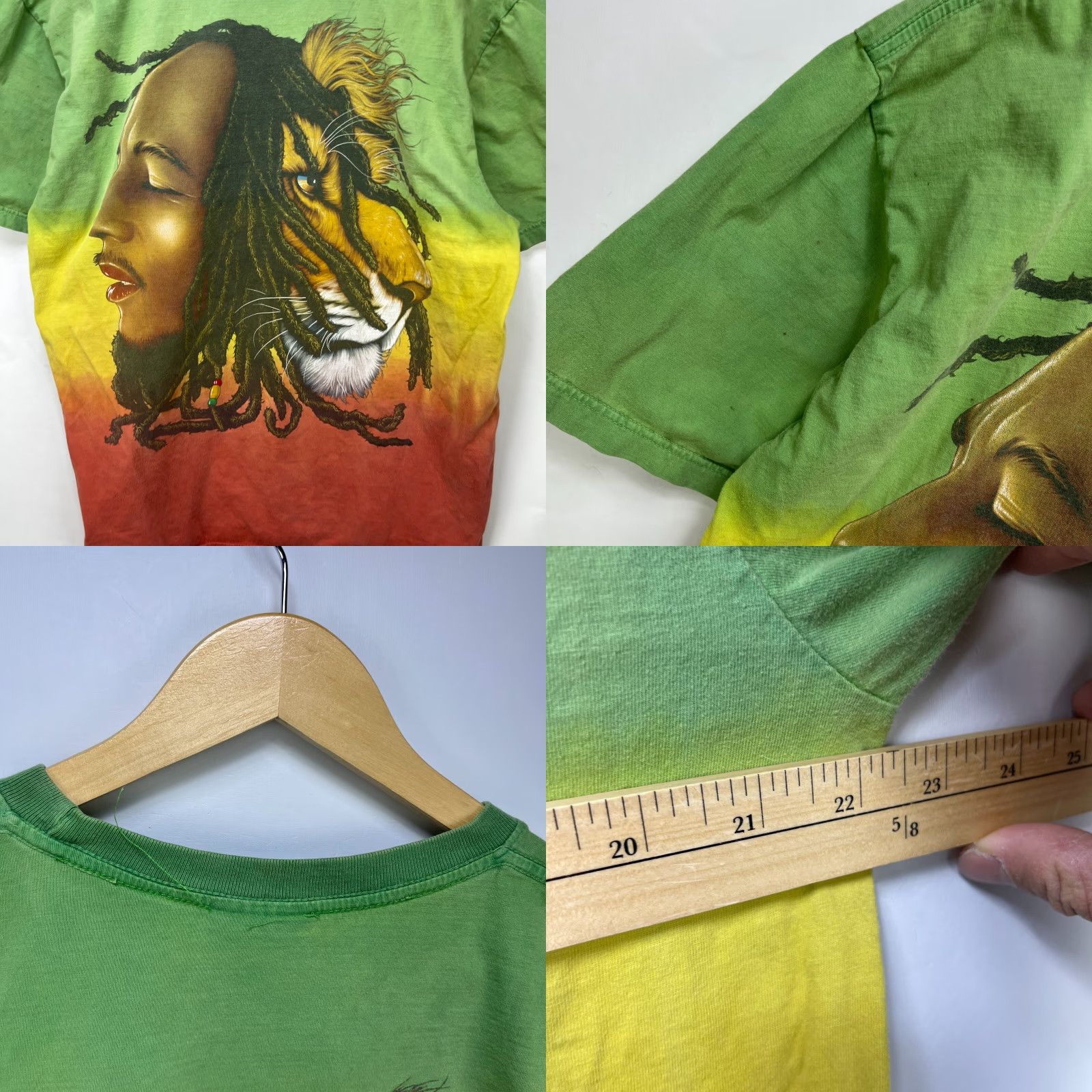 Vintage VINTAGE Bob Marley T-Shirt XL Green Men Size US XL / EU 56 / 4 - 8 Thumbnail