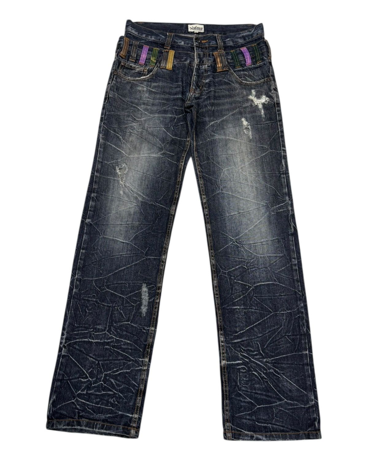 Hysteric Glamour × If Six Was Nine × Seditionaries NYLAUS DOUBLE WAIST WHISKER DISTRESSED DENIM JEANS Size US 31 - 1 Thumbnail