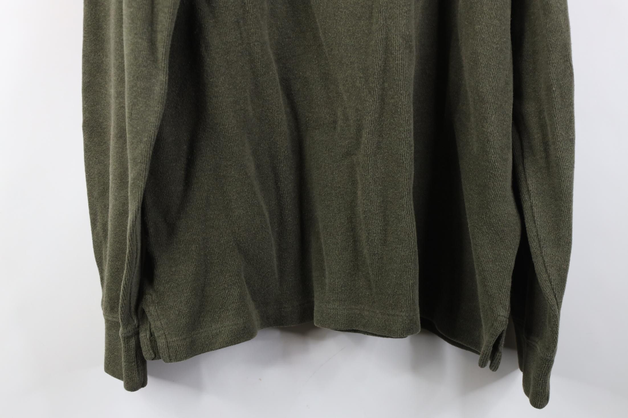 Polo Ralph Lauren Vintage Ralph Lauren Ribbed Knit 1/4 Zip Sweater Olive Green Size US L / EU 52-54 / 3 - 14 Thumbnail